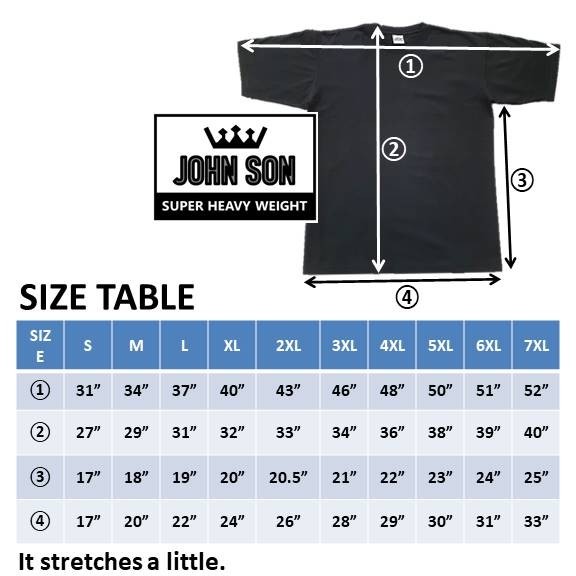 Plain T-shirts Round Neck [JOHN SON] Super Heavy Weight[S~7XL] Big Size [Single]