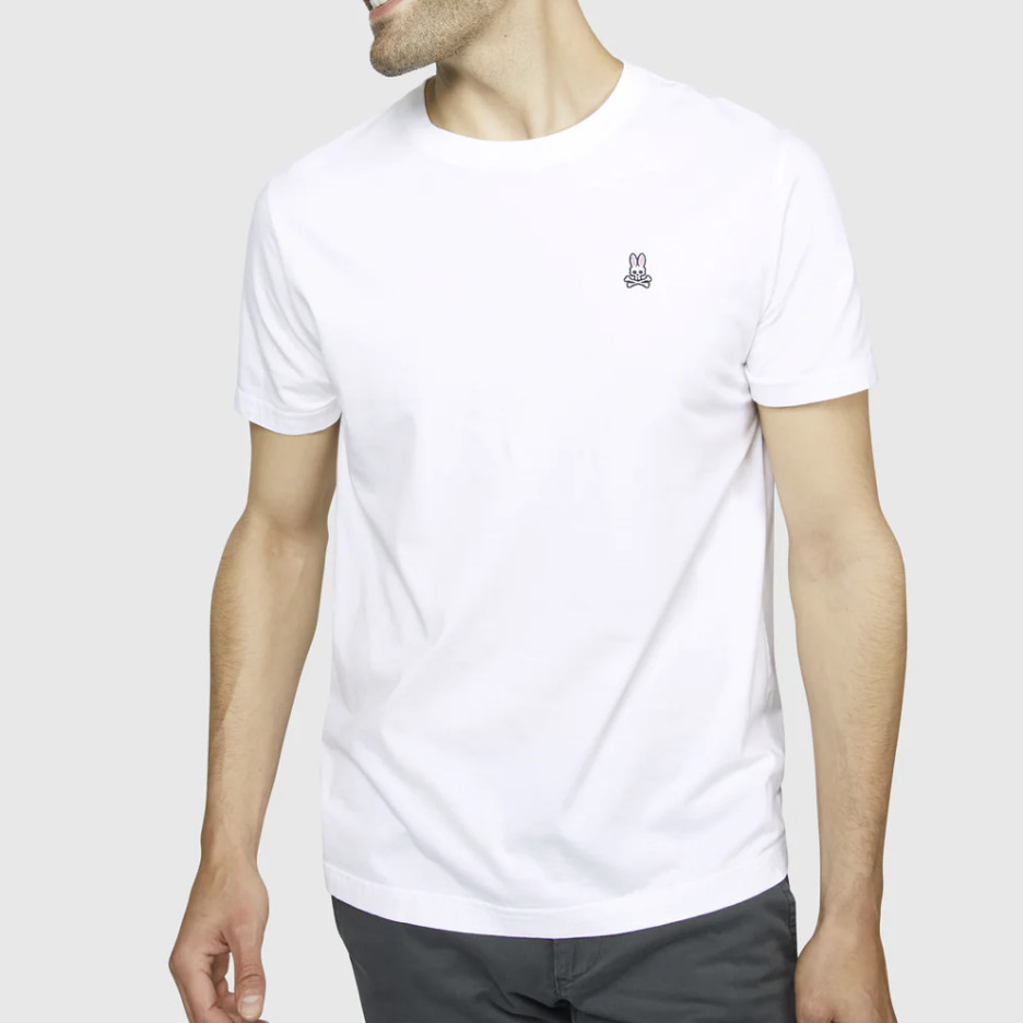 *NEW* Men Psycho Bunny CLASSIC CREW NECK TEE Whtie (B6U014CRPC 100), Sz SM – 2XL