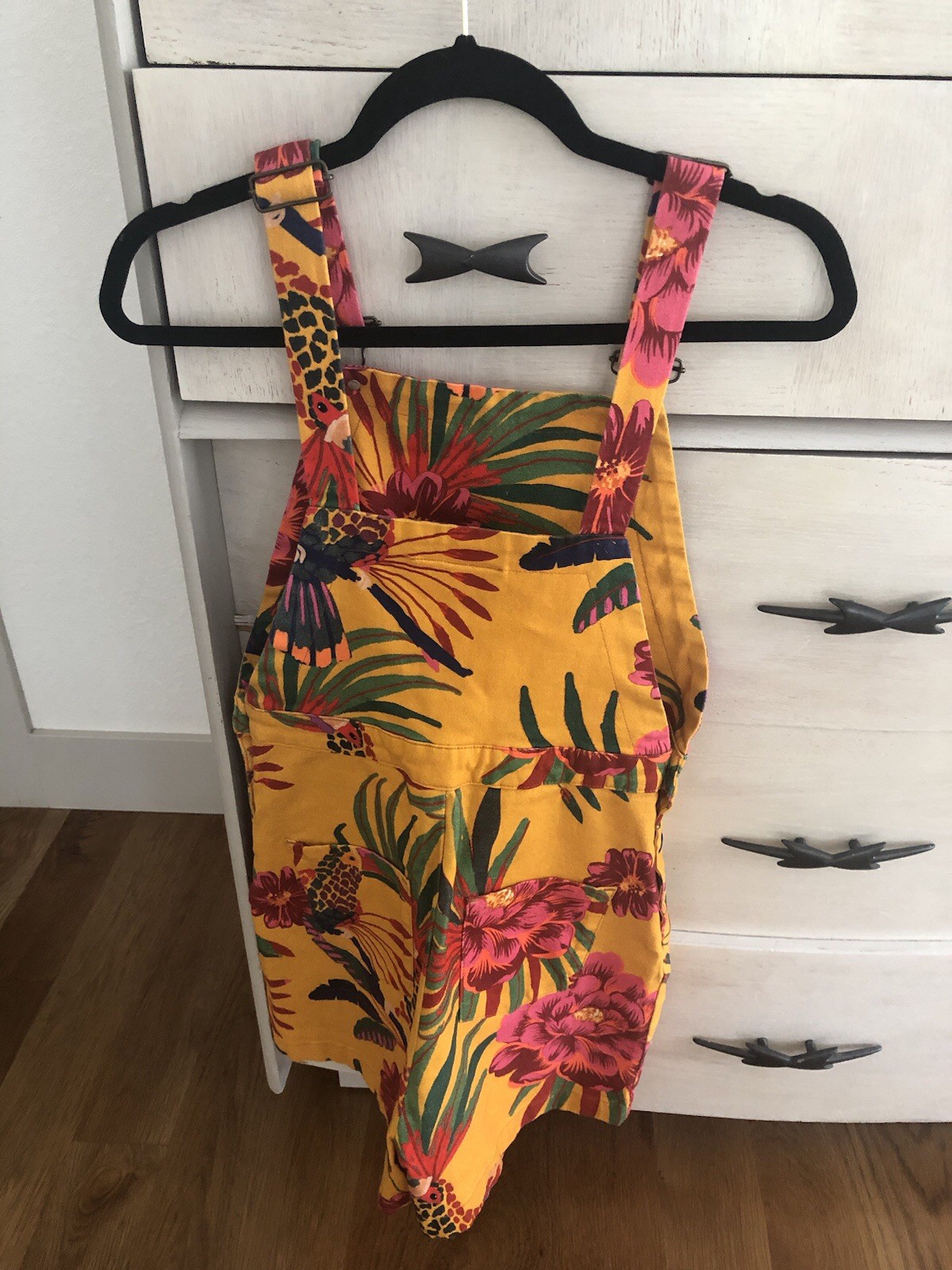 Farm Rio Yellow Tropical Overalls Small