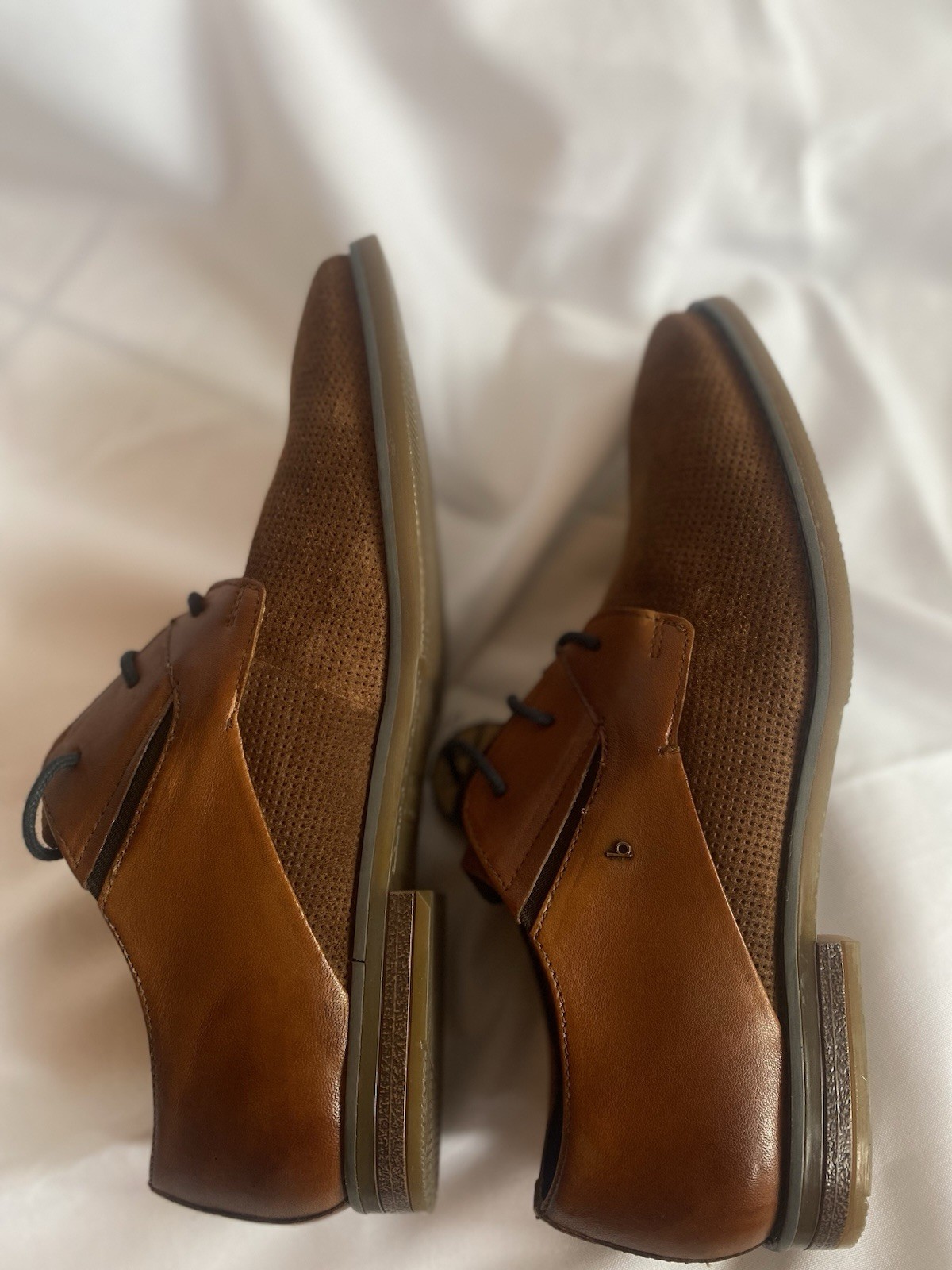 Bugatti Menello Mens Leather Dress Shoes 42 US 9 Cognac Brown Oxford Derby NIB