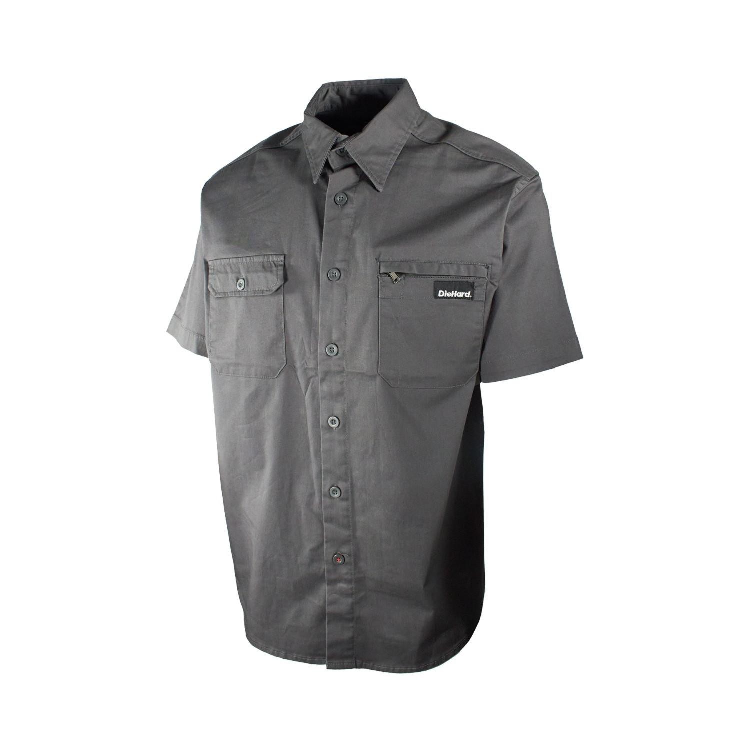 DieHard Men’s Shirt Work Twill Resists Short Sleeve Black, Navy, Grey