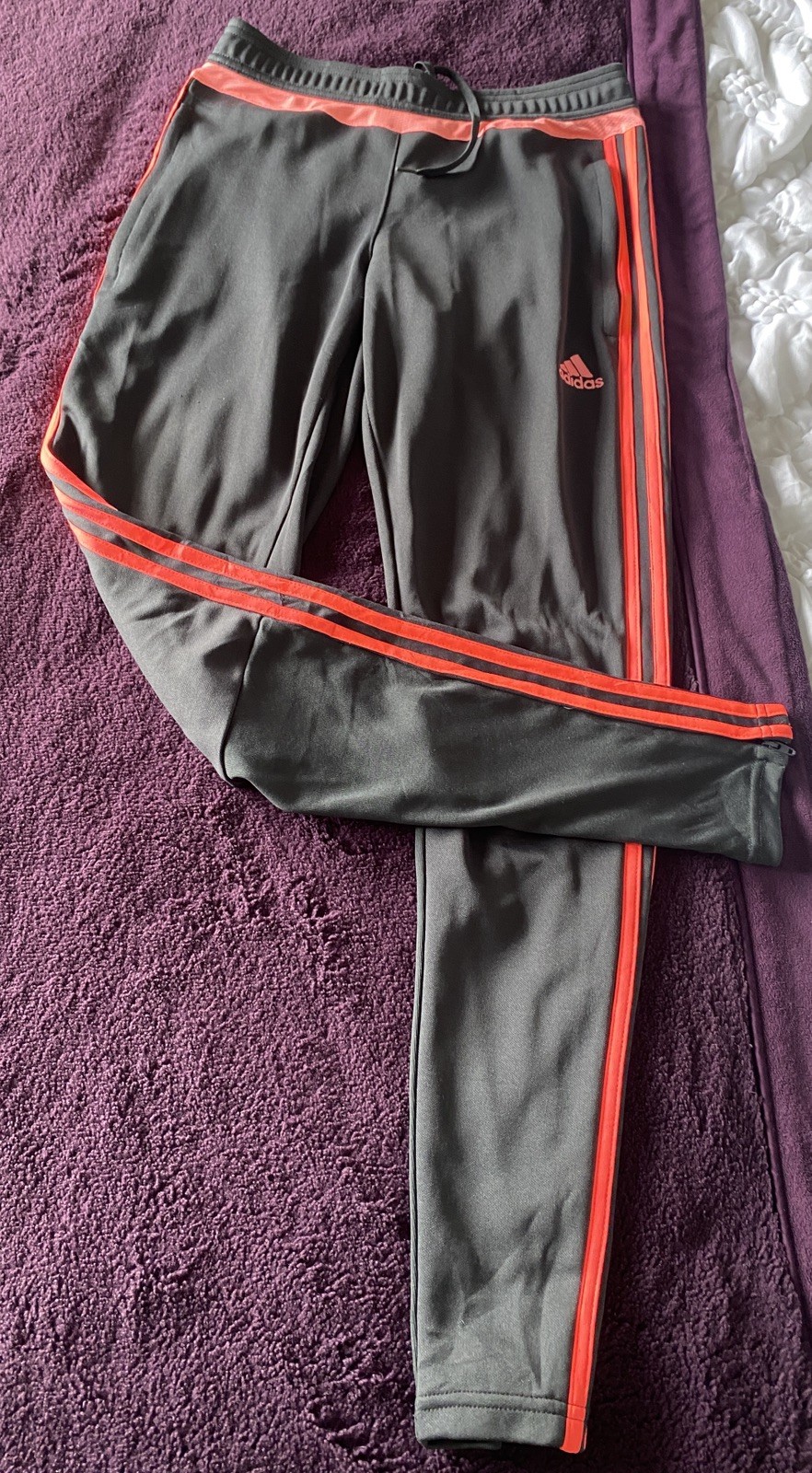 Stylish Adidas Climacool Charcoal Grey/Orange Slim-fit Track Pants S 8/10