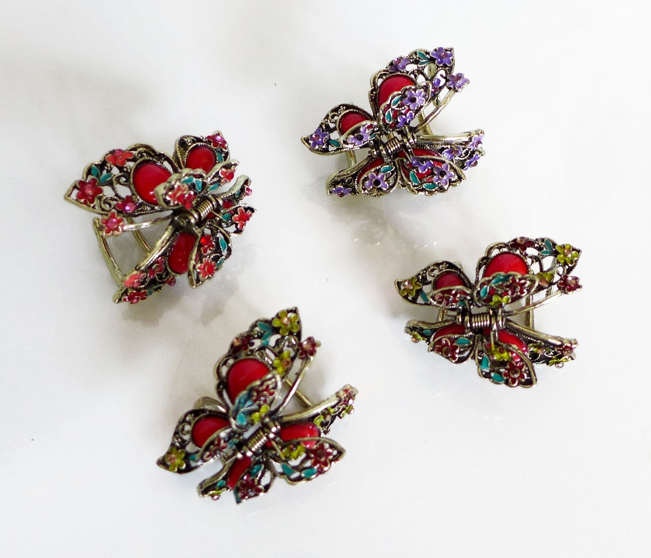 1 Pcs Woman Girl Metal Crystal Hair Vintage Butterfly Claw Clip Pin