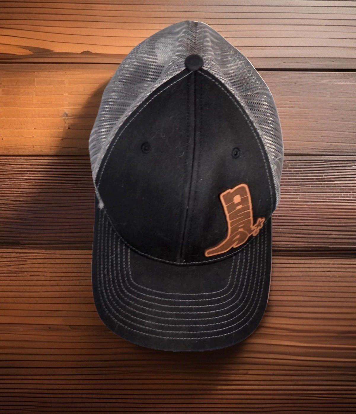 Richardson 112 NHSRA Adjustable Snapback Gray Black Trucker Mesh Cap Hat