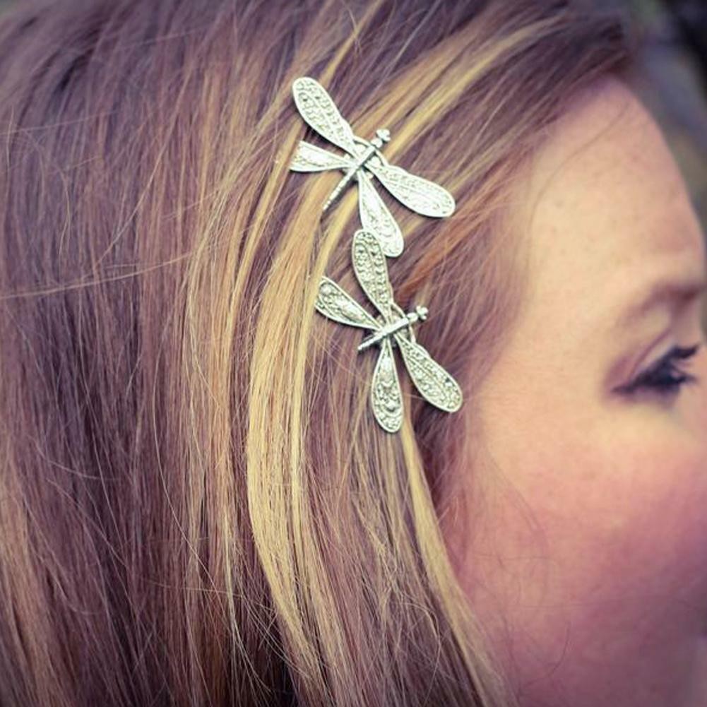 Dragonfly Shape Women Metal Hair Clips Barrette Slide Grips Hair Clip Hairpin