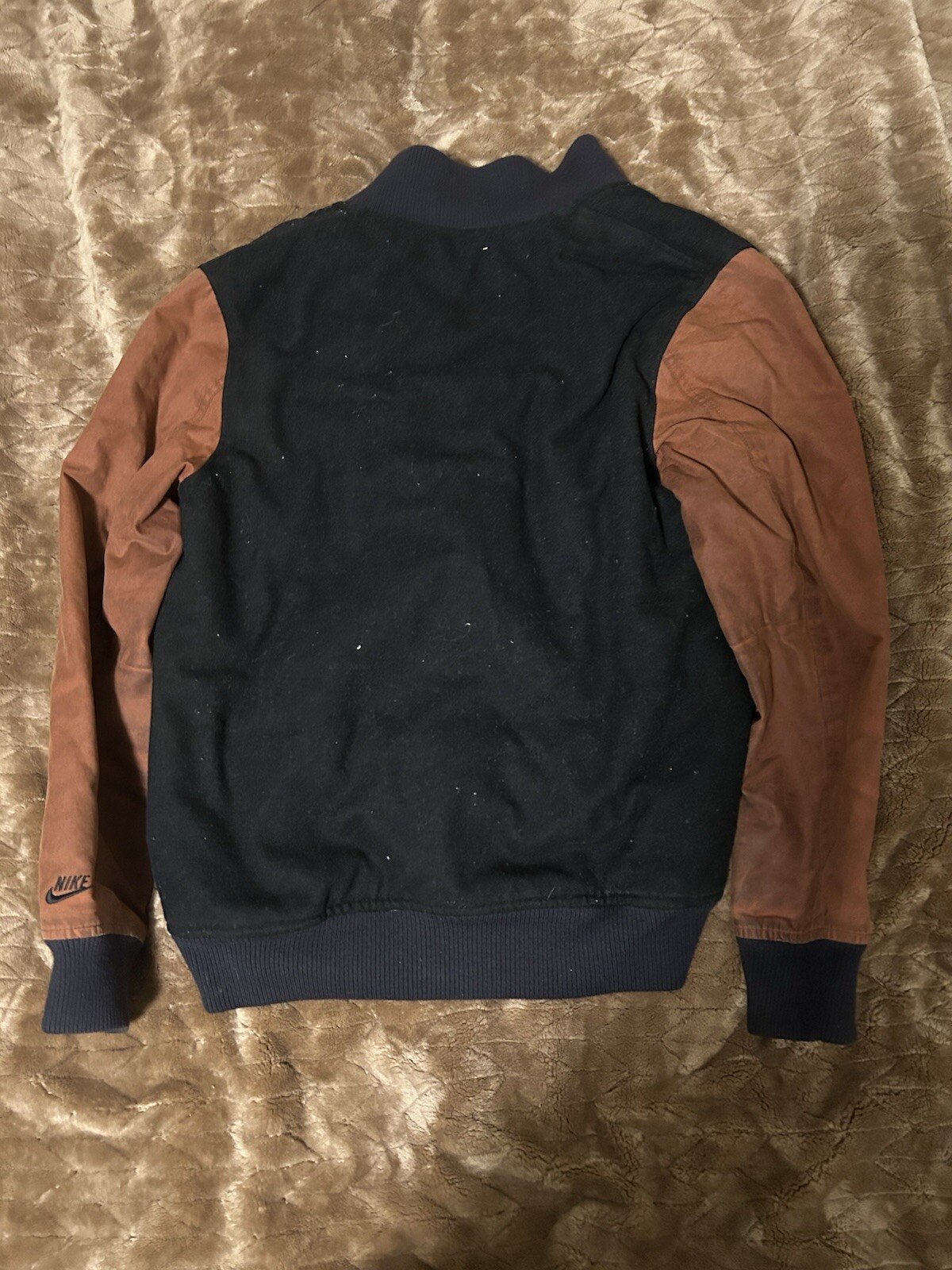 Nike Varsity Jacket Black And Brown (Returns Accepted)