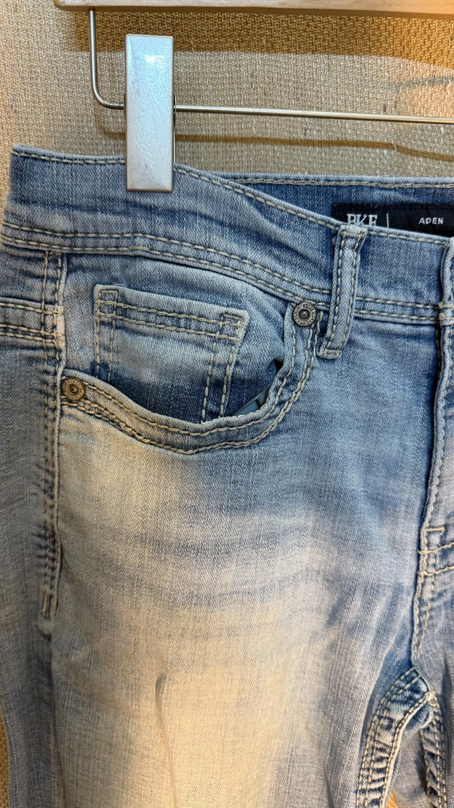 BKE Aiden Jeans Mens 28×30 Light Wash Straight Relaxed Denim Pants