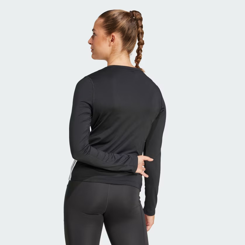 adidas women Essentials Long Sleeve 3-Stripes Workout Top