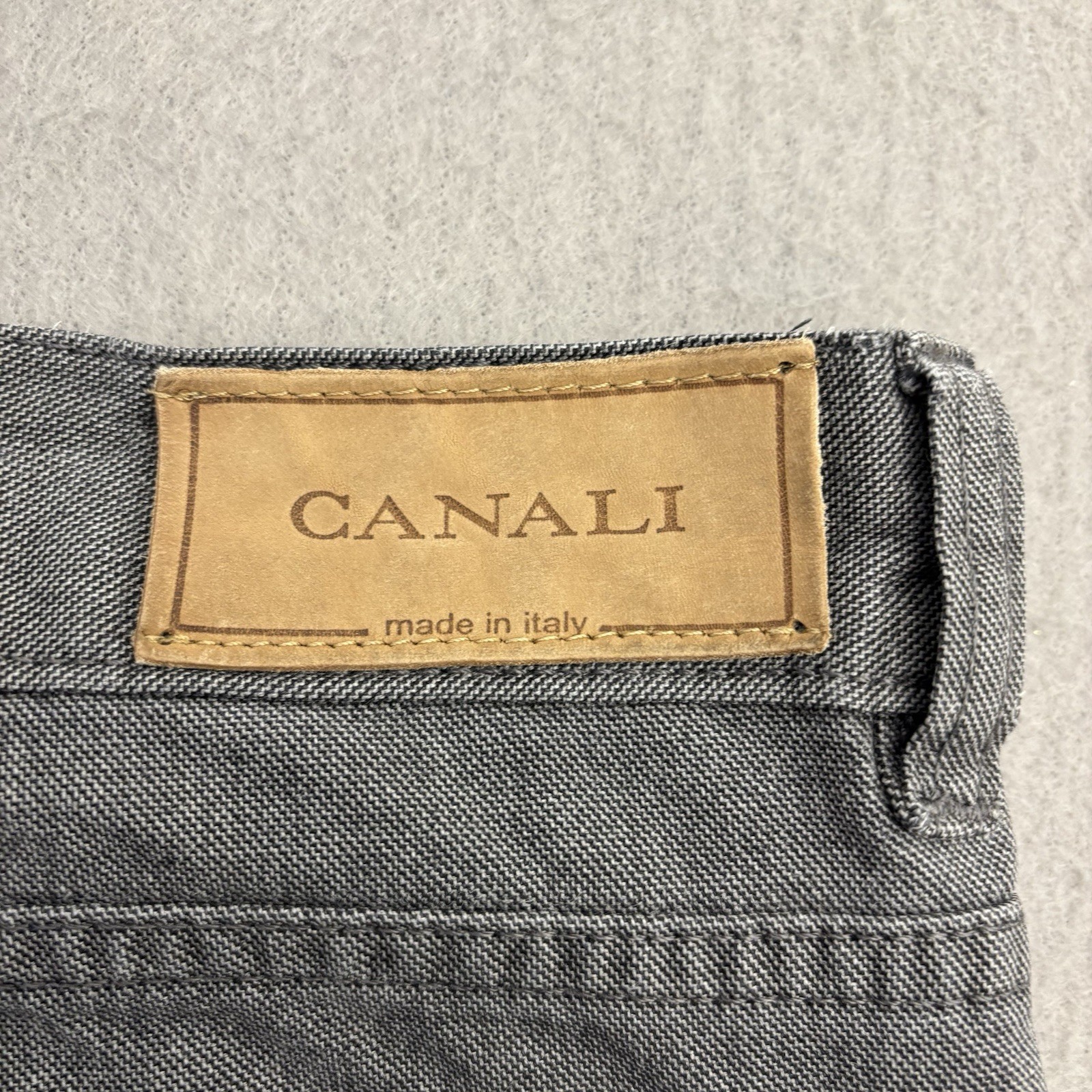 Canali Pants Mens Size 37×29 (56) Gray Cotton Luxury Made In Italy Casual