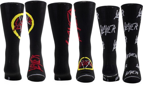 Slayer – Perri’s – Slayer – Crew Socks (3 Pack Collector Guitar Shape Tin) [New