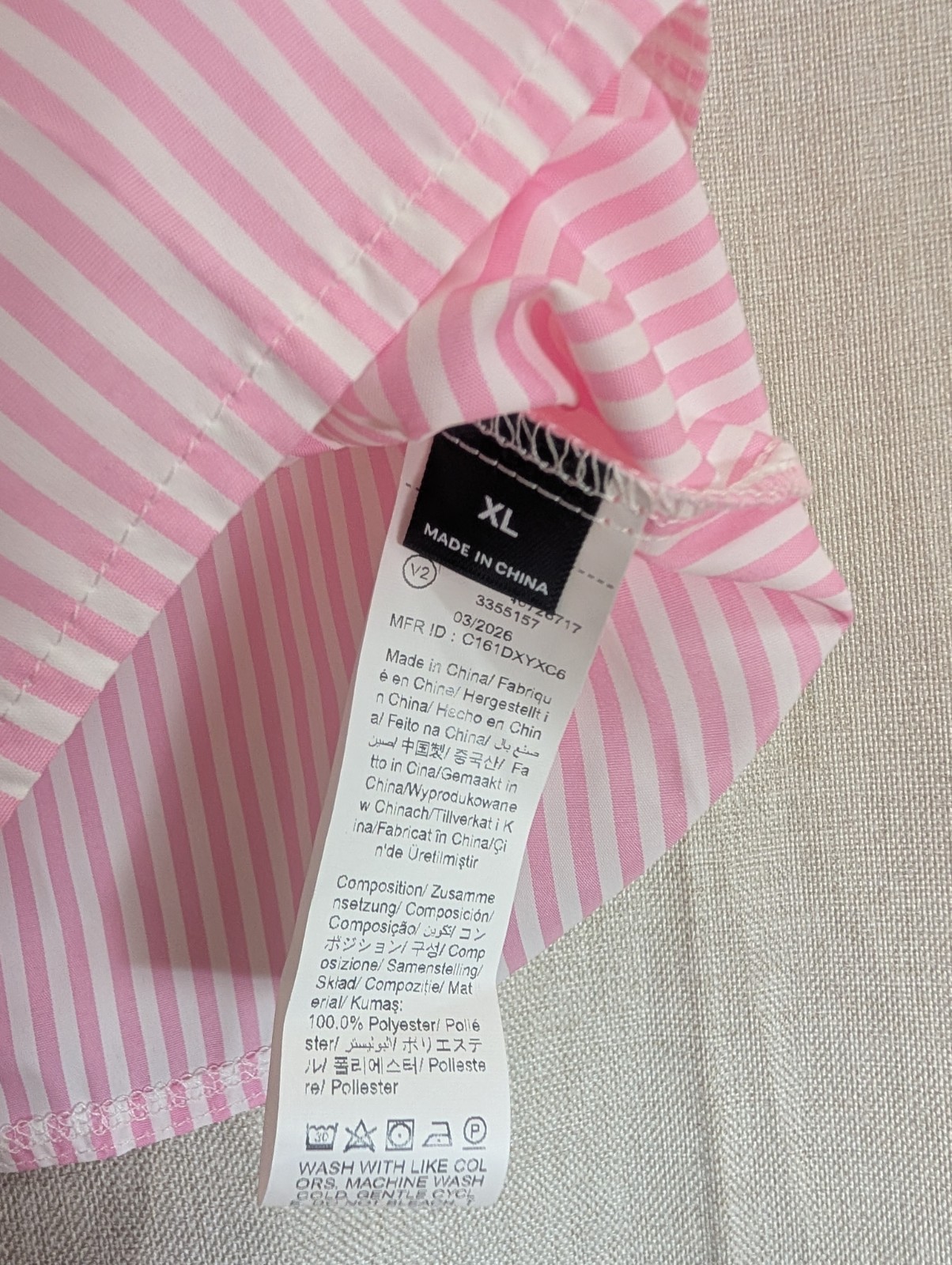 Pink & White Striped Sleeveless Button-Front Collared Blouse XL