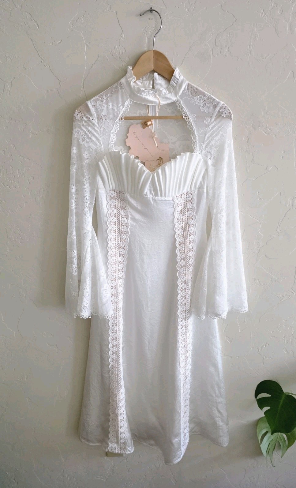 NWT LaceMade Moonlight Hera Dress Lace Victorian Edwardian White Size Small Lace