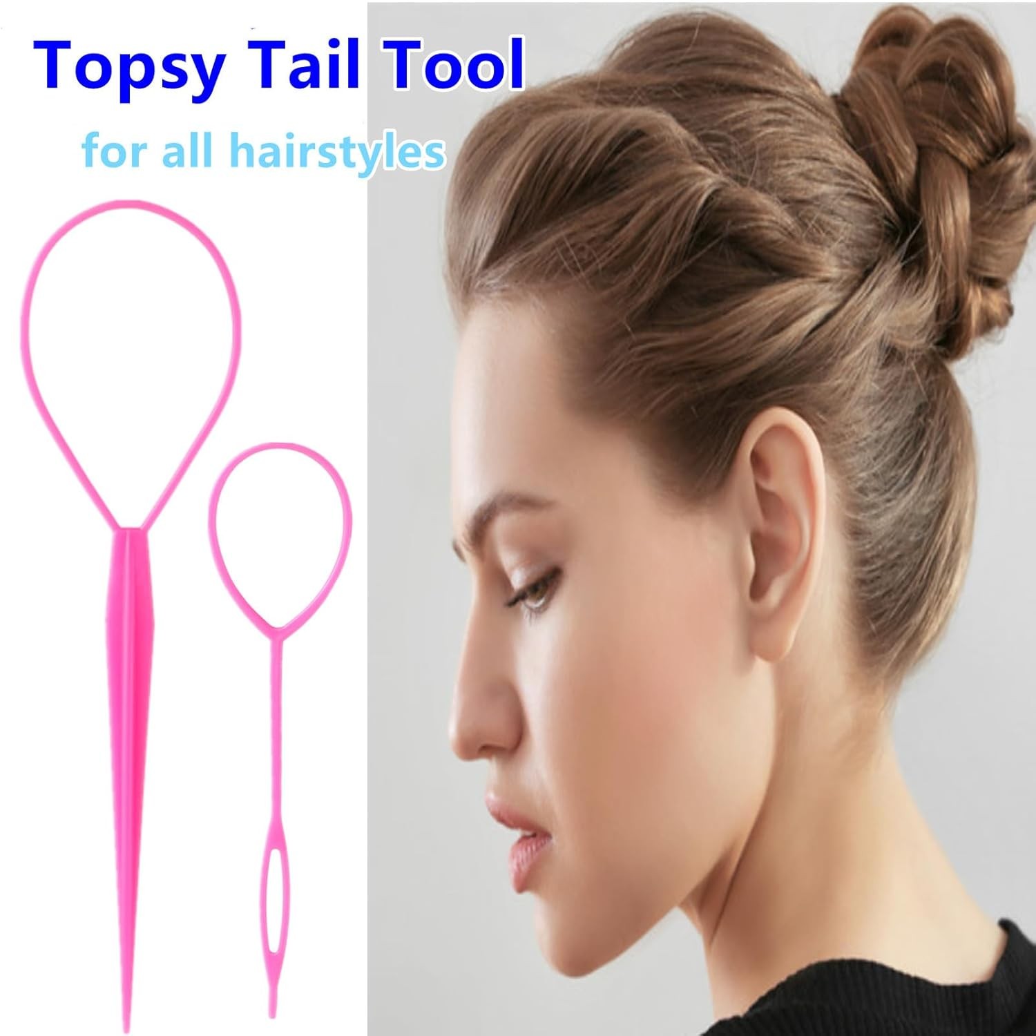 9pcs Topsy Hair Tail Tool and rat tail comb set,6pcs French Braiding Tool ring,3