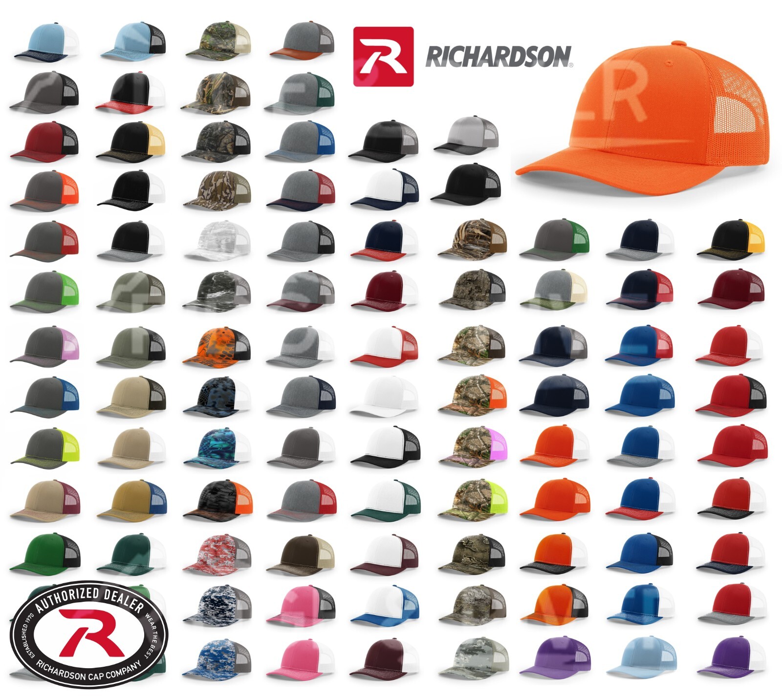 Richardson 112 Trucker Hat Snapback Blank Hat Meshback Hat Trucker Cap – OSFM