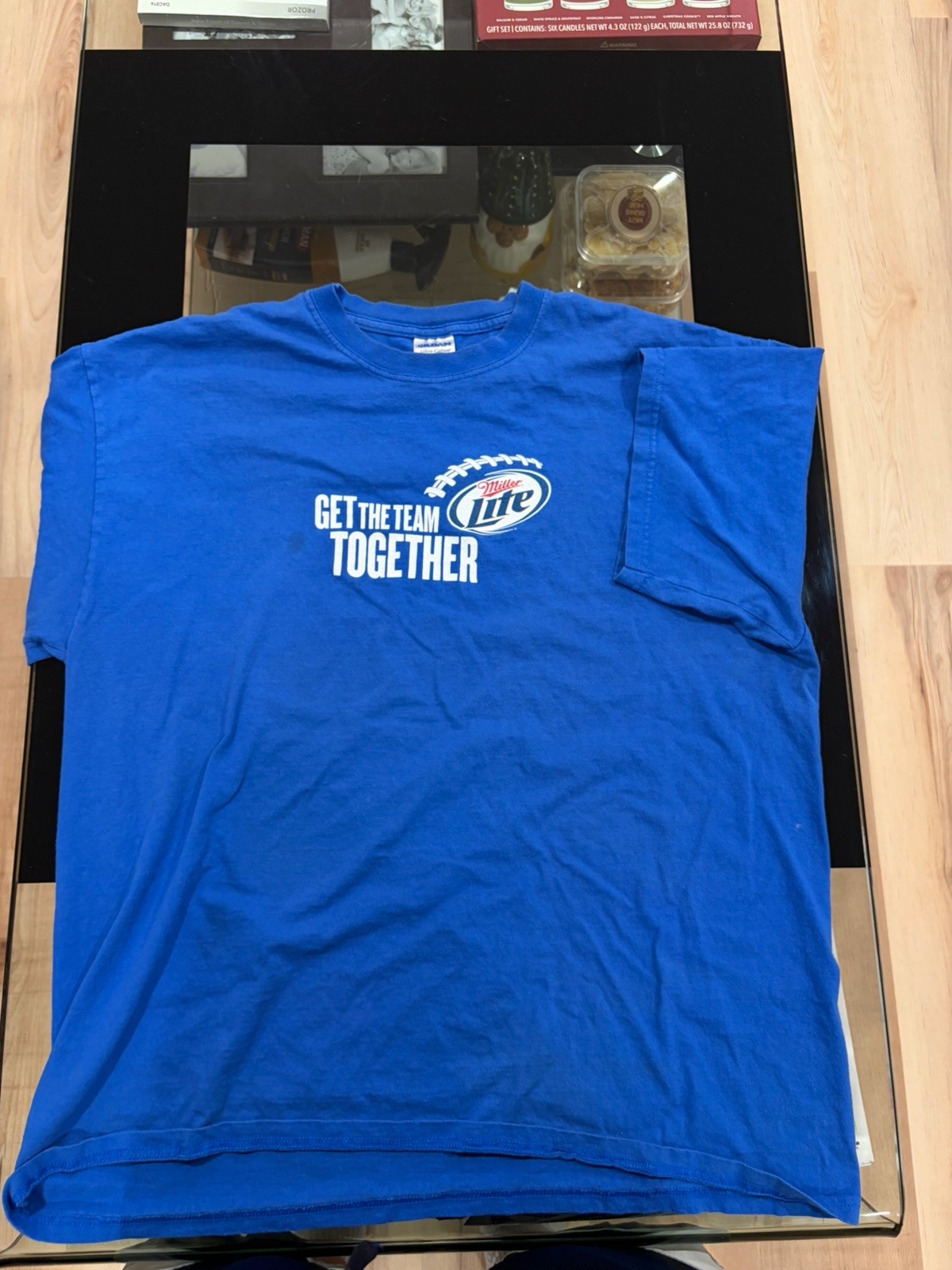 Gildan Ultra Cotton Men’s Blue Miller Lite “Get the Team Together” Tee XL
