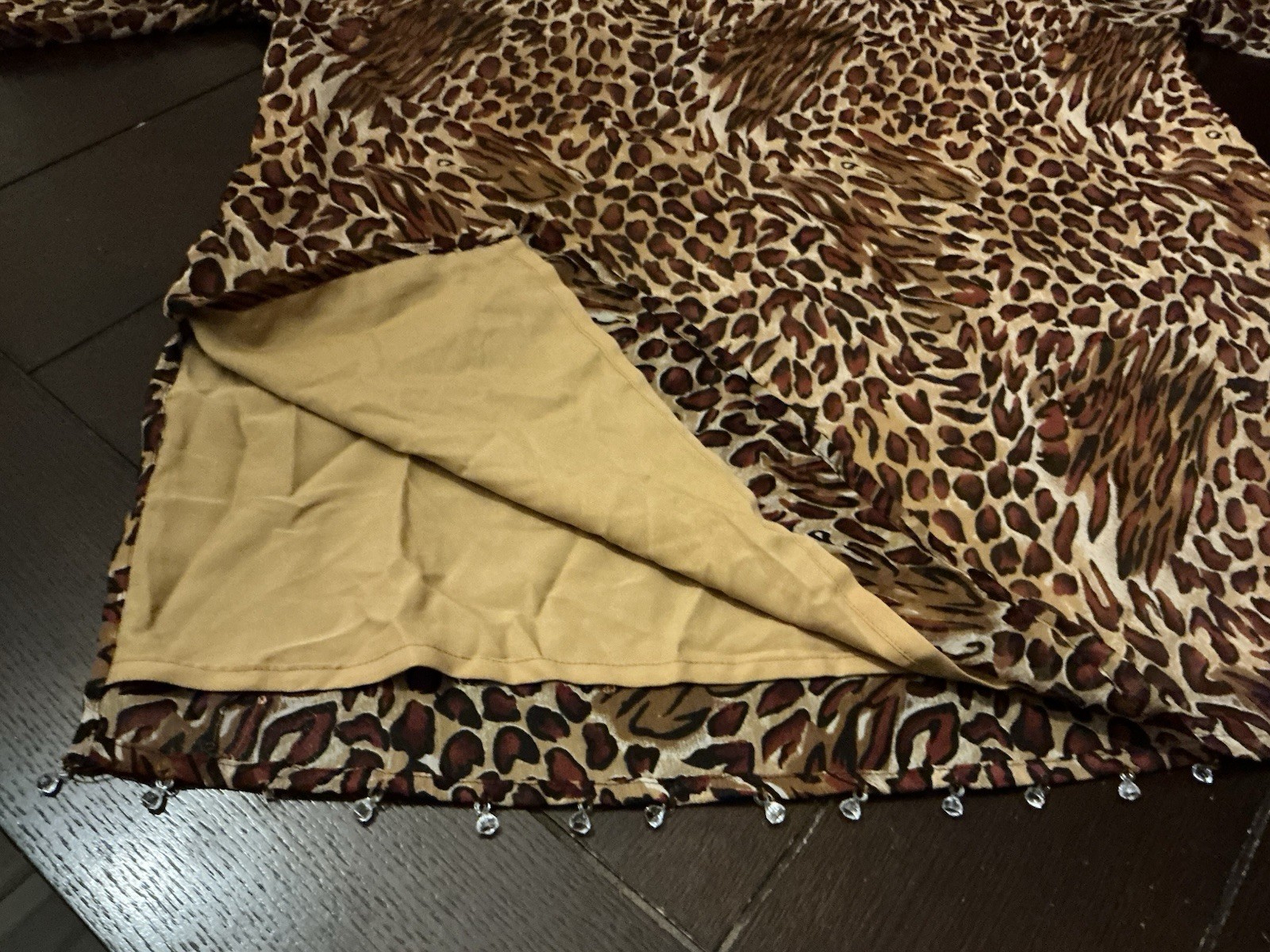 Polyester Chiffon Leopard Cheetah Indian Kurta Kurti Top, 28” Long, 48” Bust,
