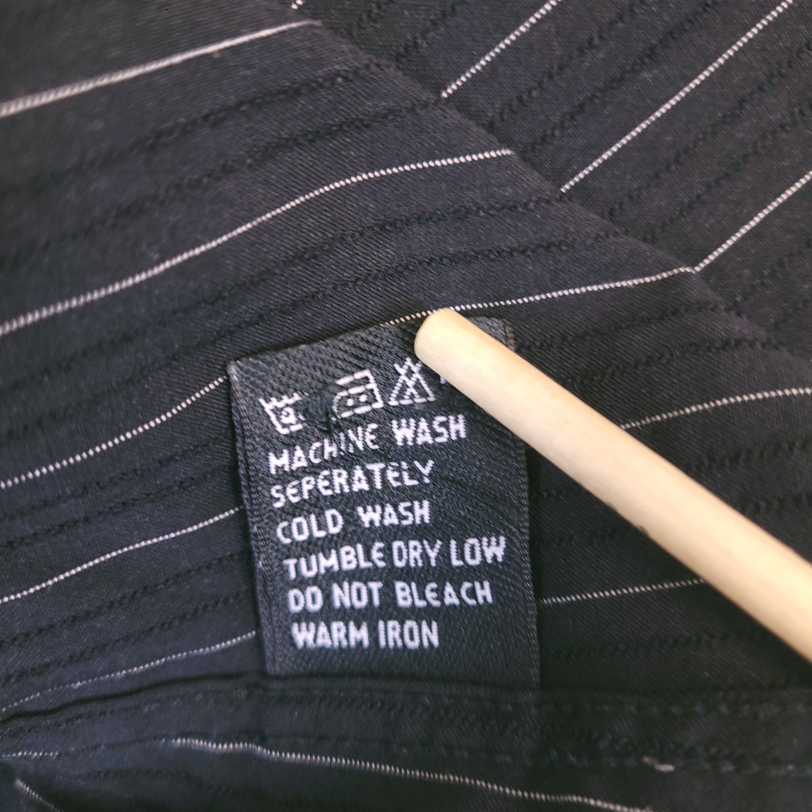 7D 7 Damonds Button Up Mens L Black White Stripe Stretch Tonal Raised Ribbing