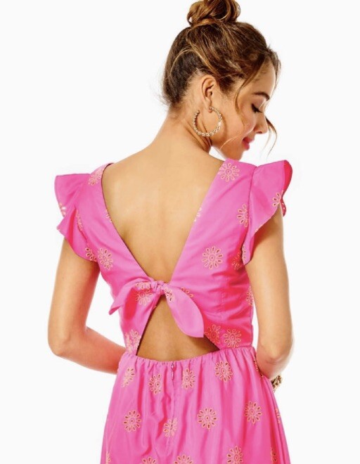 NWT $278 Lilly Pulitzer Lillyanne Midi Dress 6,10,14 Days Bloom Eyelet Aura Pink
