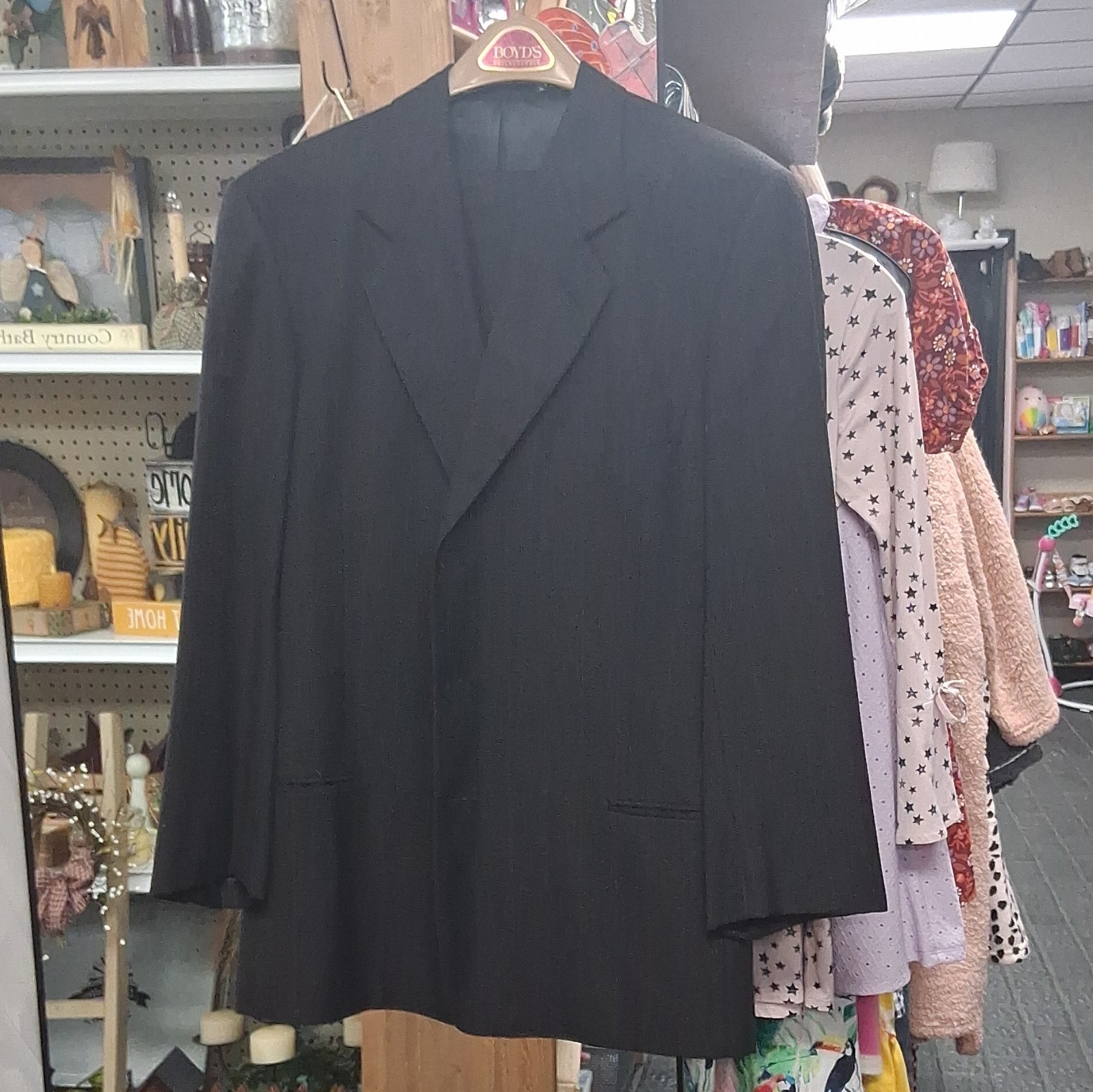 Giorgio Armani Le Collezioni Black Worsted Wool 2pc Suit 44R 38×32