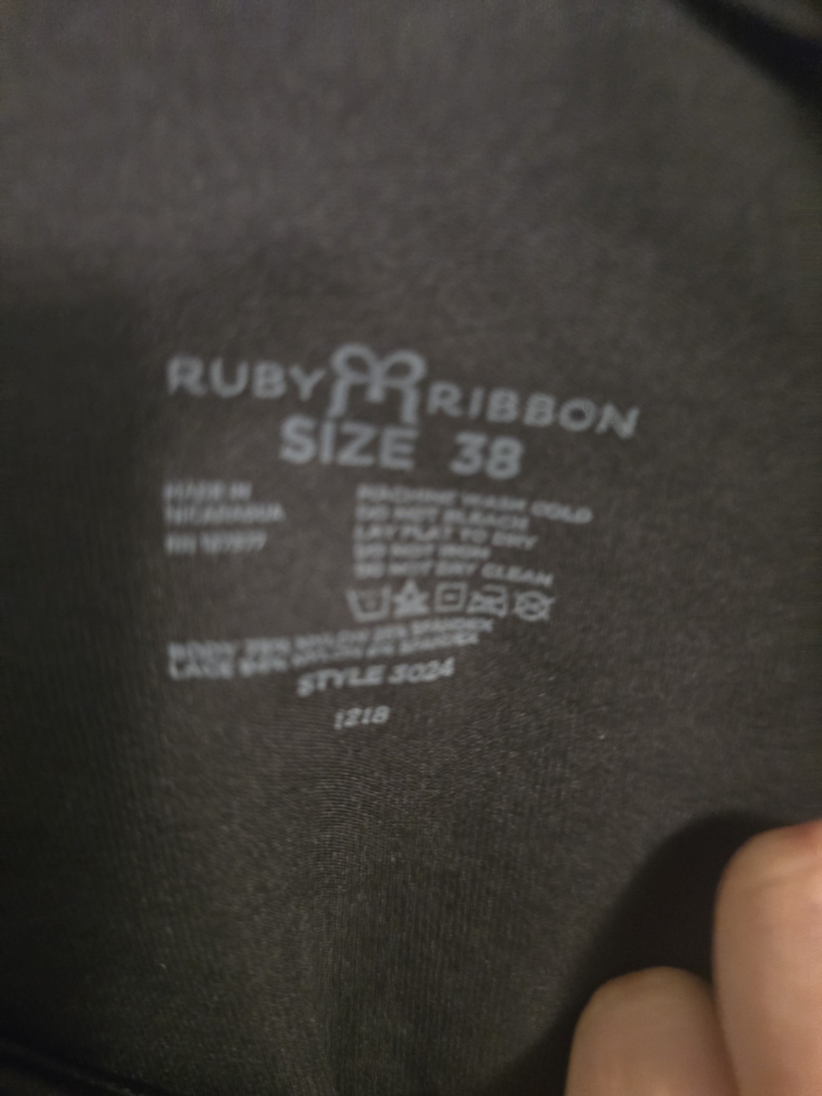 Ruby Ribbon Black Firm Compression Shaping Tank Cami 38 Lace Style 3024