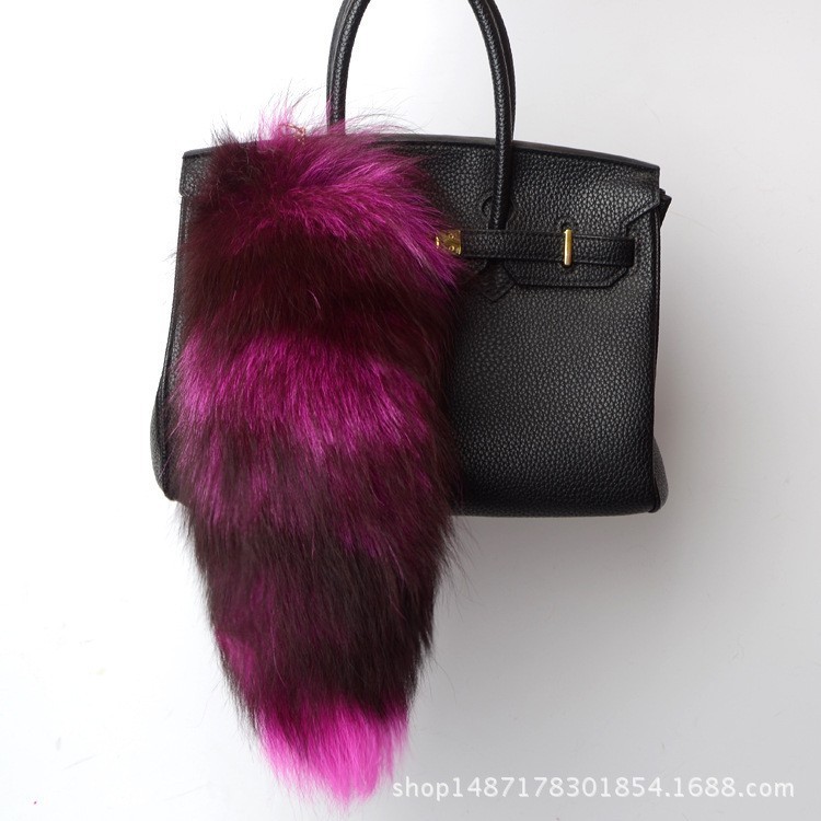 Wholesale 2/5/10pcs-16″-18″ Real Fox Fur Tail Bag Charm Pendant Cosplay Toys