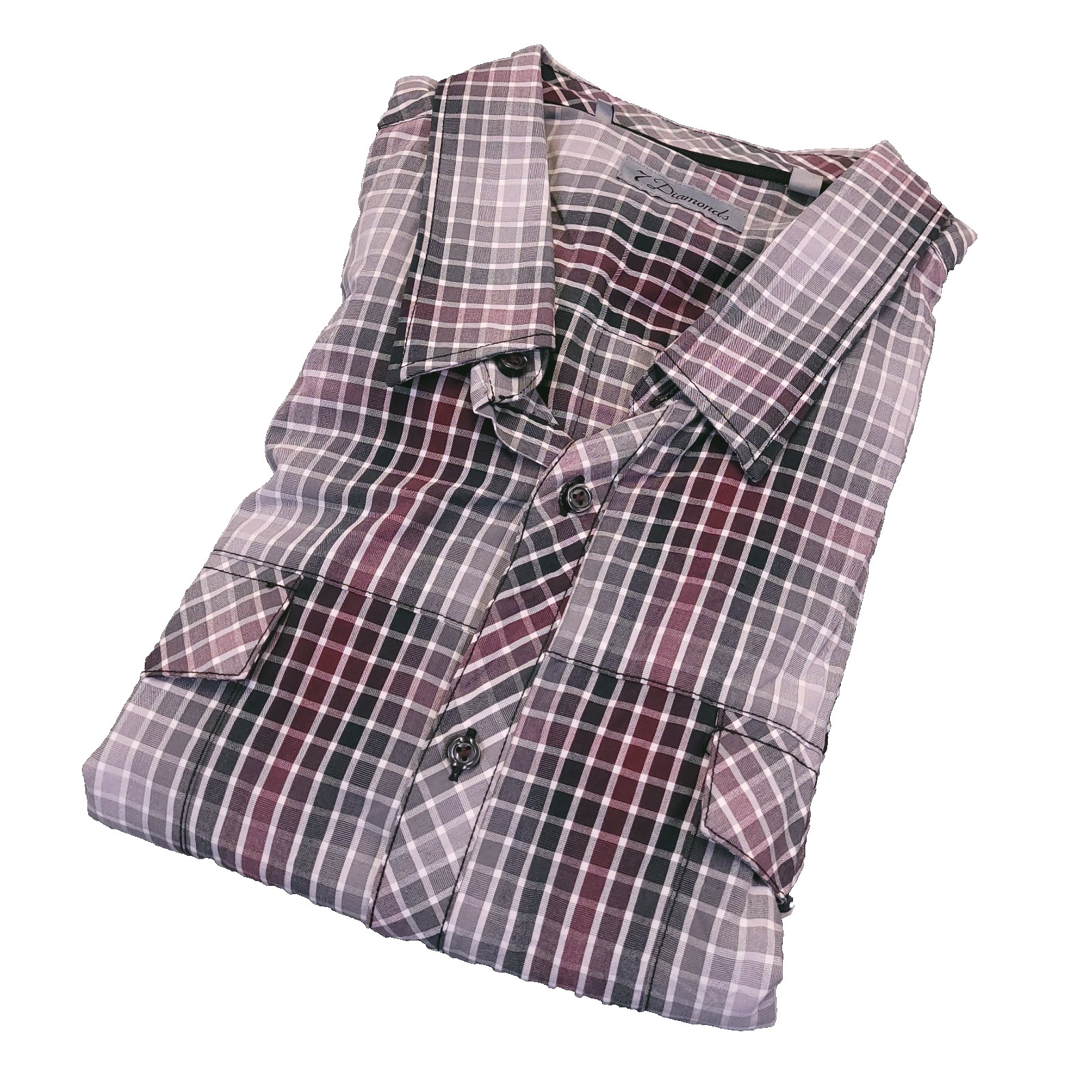 7D 7Diamonds Mens 3XL Button Up Small Window Dual Pocket Cotton