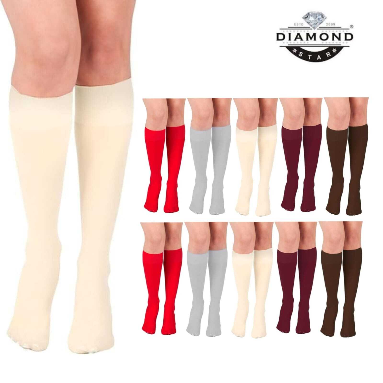 3-12 Pairs Women Trouser Socks Knee High Soft Comfort Stretchy Spandex Size 9-11