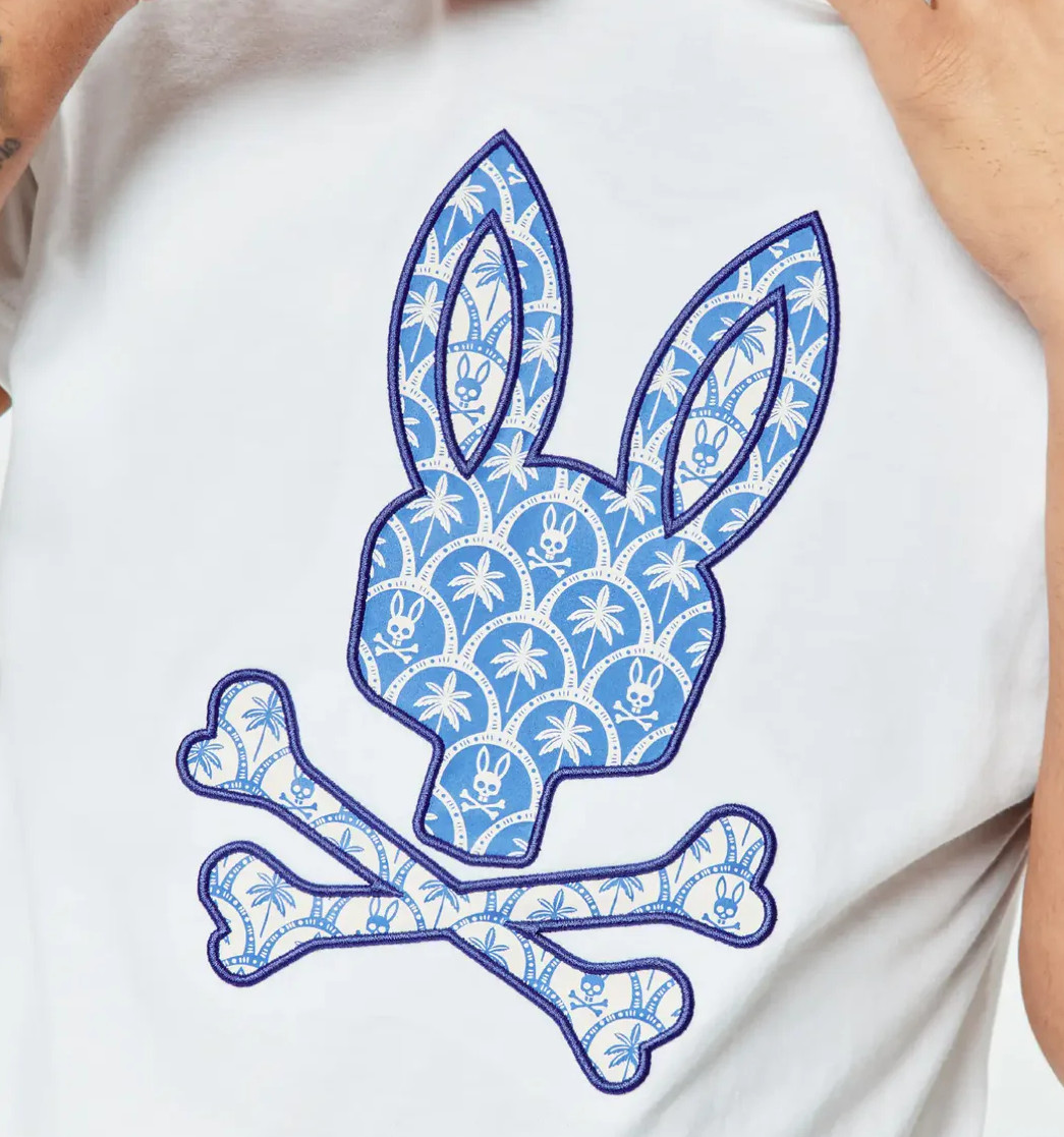 *NEW* Men Psycho Bunny Brad Graphic Tee WHITE (MT0200274 100) 👍