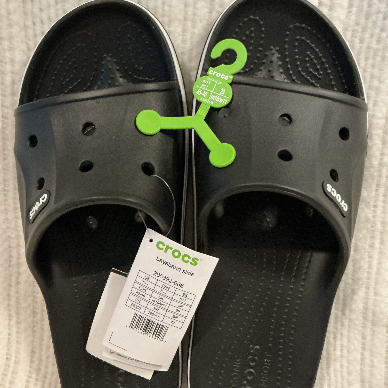 Crocs Bayaband Slide Men’s Sandals Black/White US 11M EU 45-46 205392-066