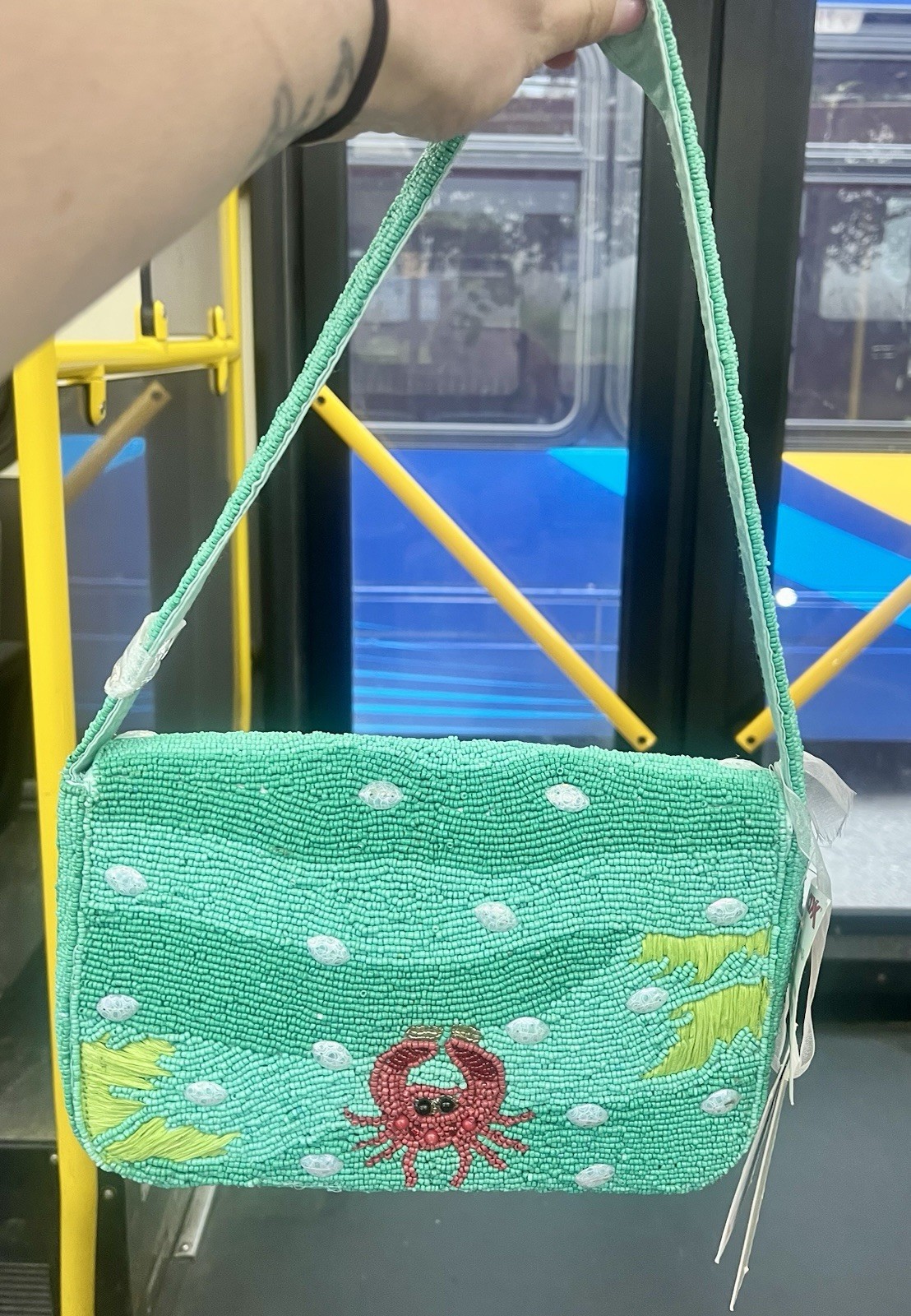 Viral TikTok Seahorse Beaded Bag Under The Sea Life Handcrafted In India NWT