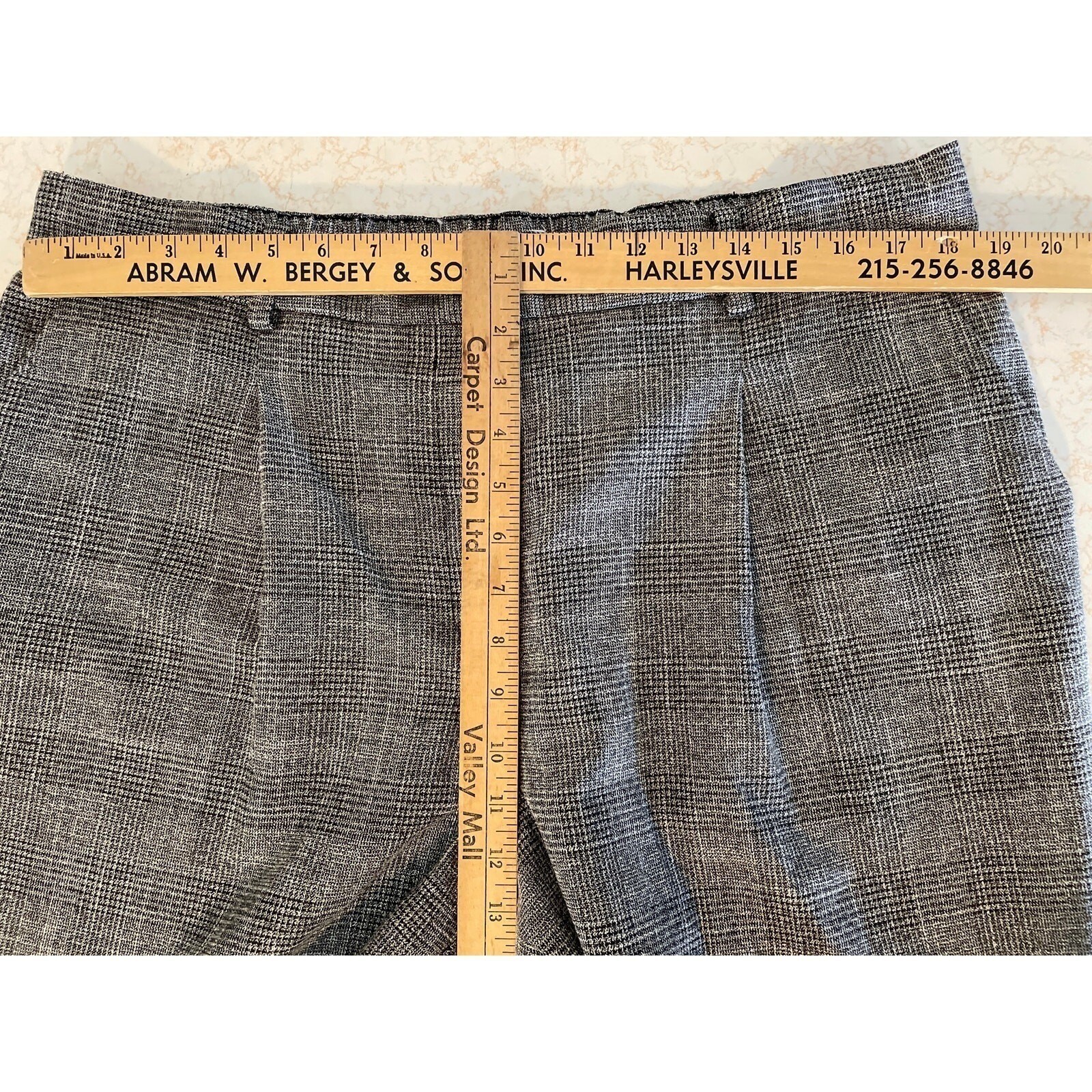 Metallic Houndstooth Plaid Black White Crop Loose High Rise Pants XL Alt Punk