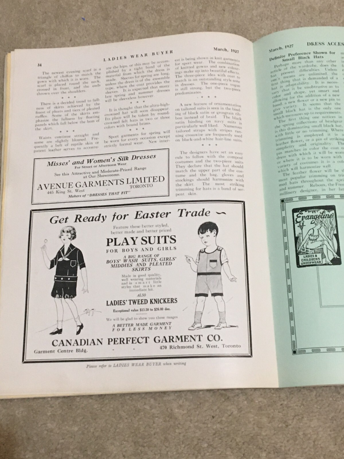 Vtg 1927 Ladies Wear Buyer Magazine for Woman, Dept & General Stores, Canada