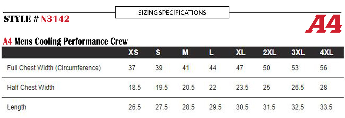 A4 Mens Dri-Fit Workout Running Cooling Performance Crew Jogging T-Shirt – N3142