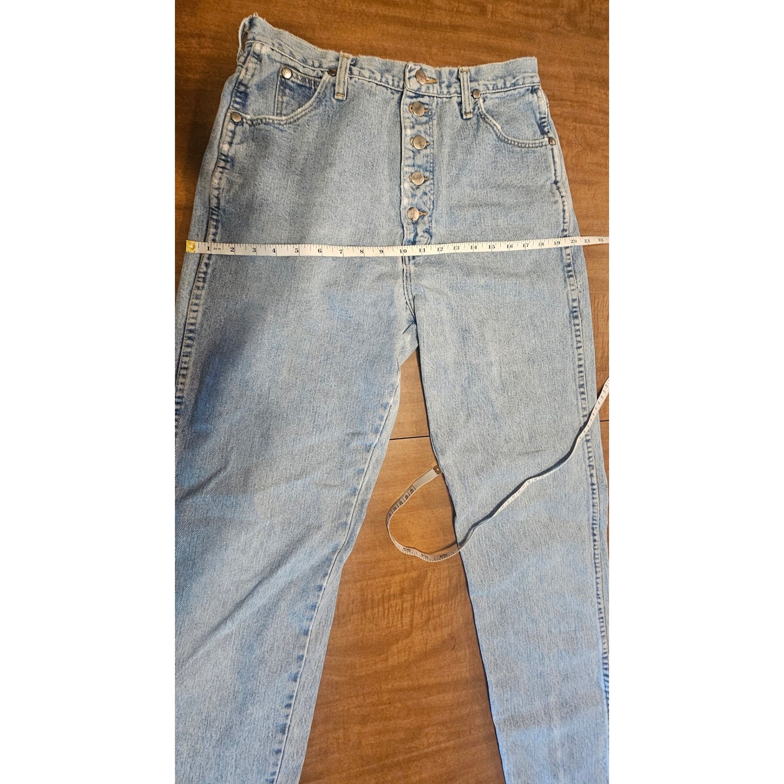 Vintage Wrangler Button Fly Light Wash High Waist Mom Jeans 13/14×34 WJ2