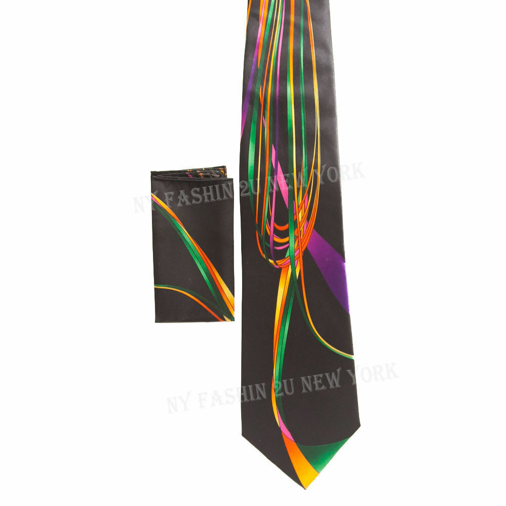 Men’s Quality Tie with Hankerchief 2 pc Set Hand Made 20+ colors by Fortino