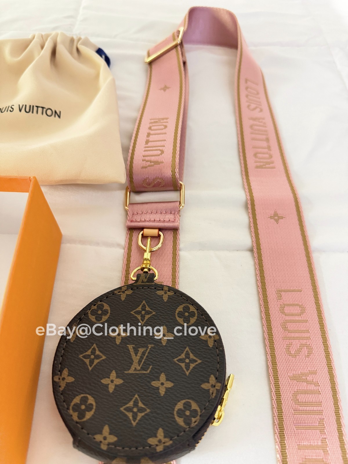 Louis Vuitton Shoulder Strap Adjustable Crossbody Shoulder Replacement Pink LV