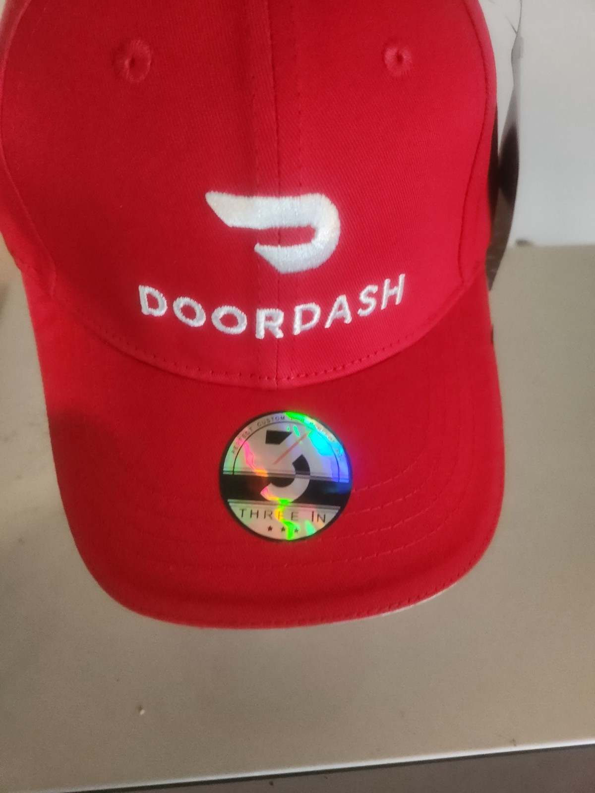 Doordash Delivery Employee RED Baseball Hat Cap Adult Adjustable Uniform