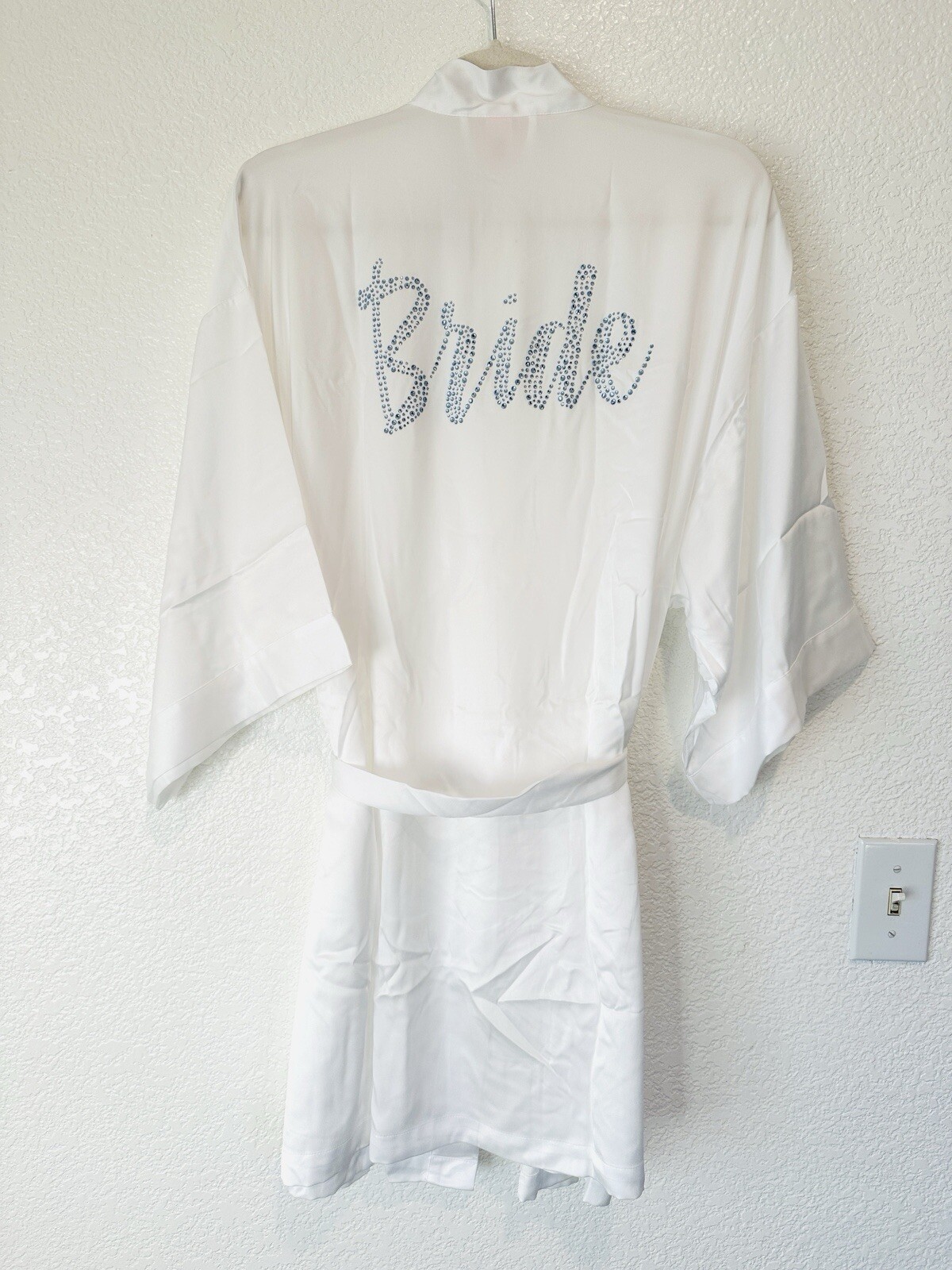 NWT Victoria Secret Robe Bride Bridal Collection One Size White Blue Satin Feel