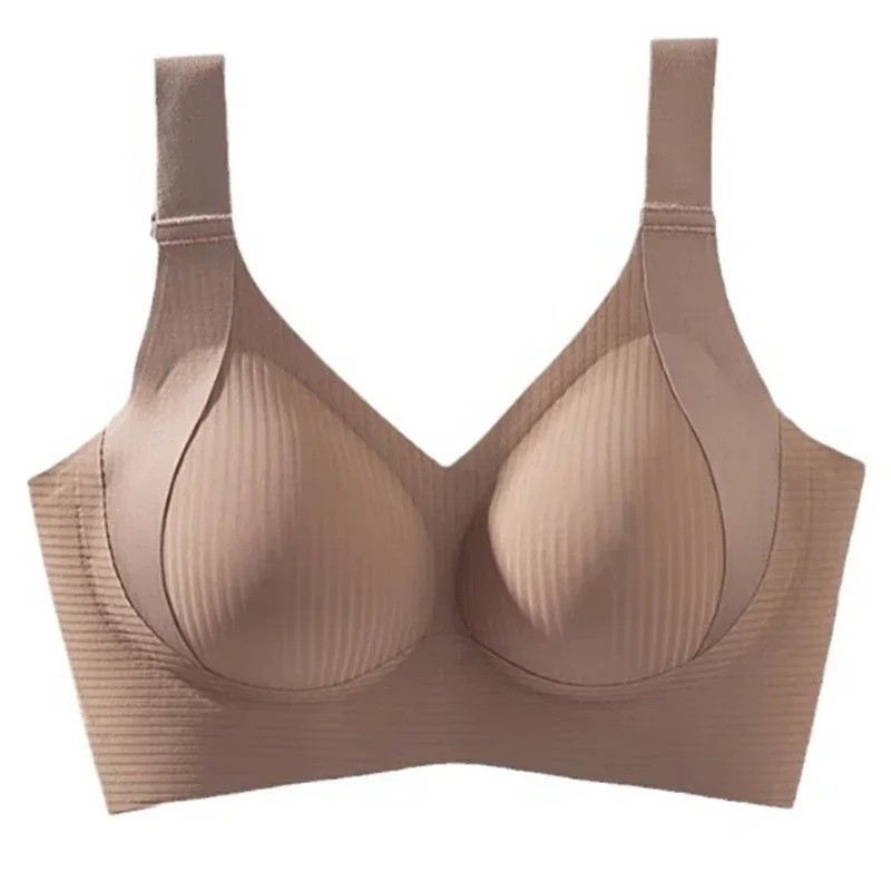 Anti-Sagging Nylon Full Cup Design Seamless Side Support Bra Soft Bralette No