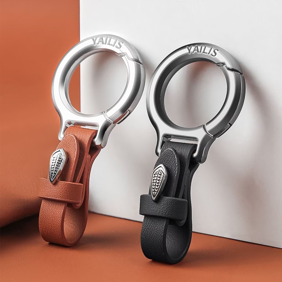 Men’s & Women’s Fashion Style Leather Clip Keychain Car Key Ring Fob Holder Gift