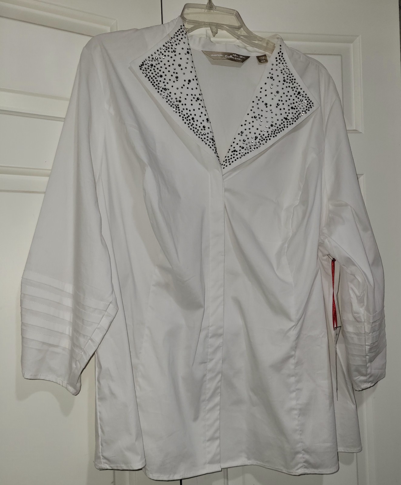 NWT Tuxedo style embellished dress shirt Dazzle Avenue White Shirt Collection
