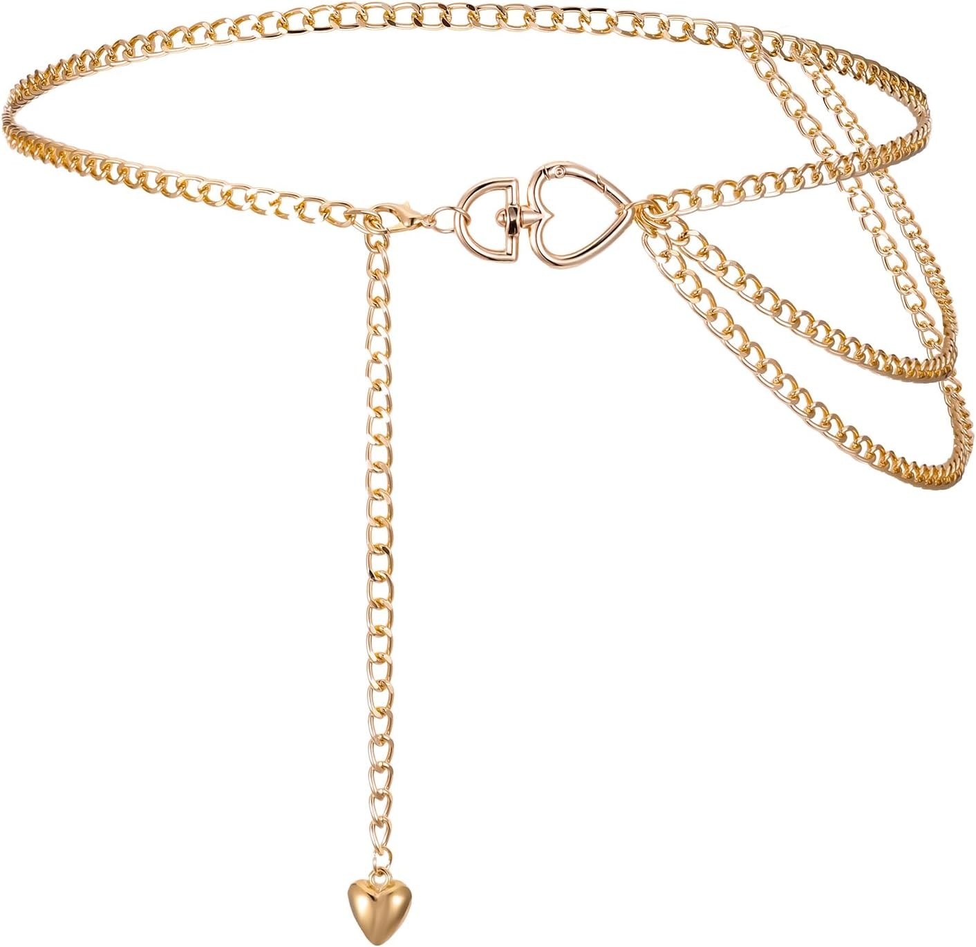 Gold Belts, Gold Chain Belt for Women, Multilayer Waist Chain Belt for Women, Go
