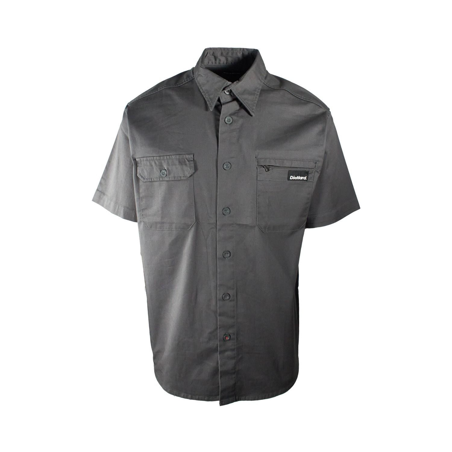 DieHard Men’s Shirt Work Twill Resists Short Sleeve Black, Navy, Grey