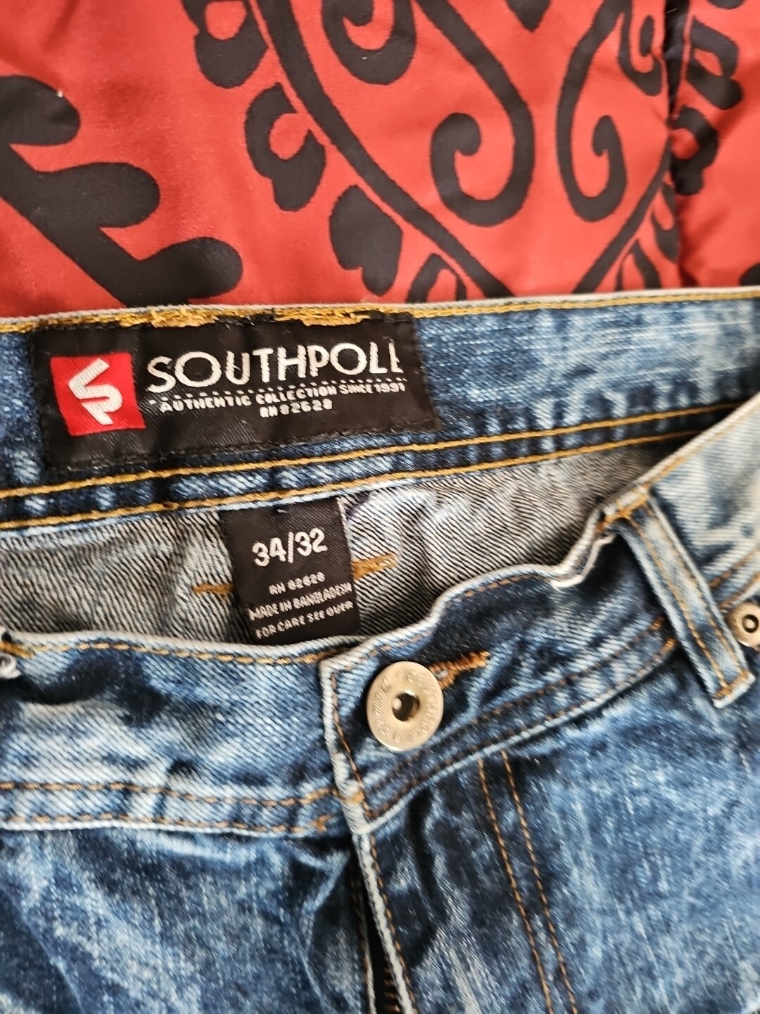 Southpole 34 X 32 Embroidered Front Jeans Fast Shipping Returns Accepted
