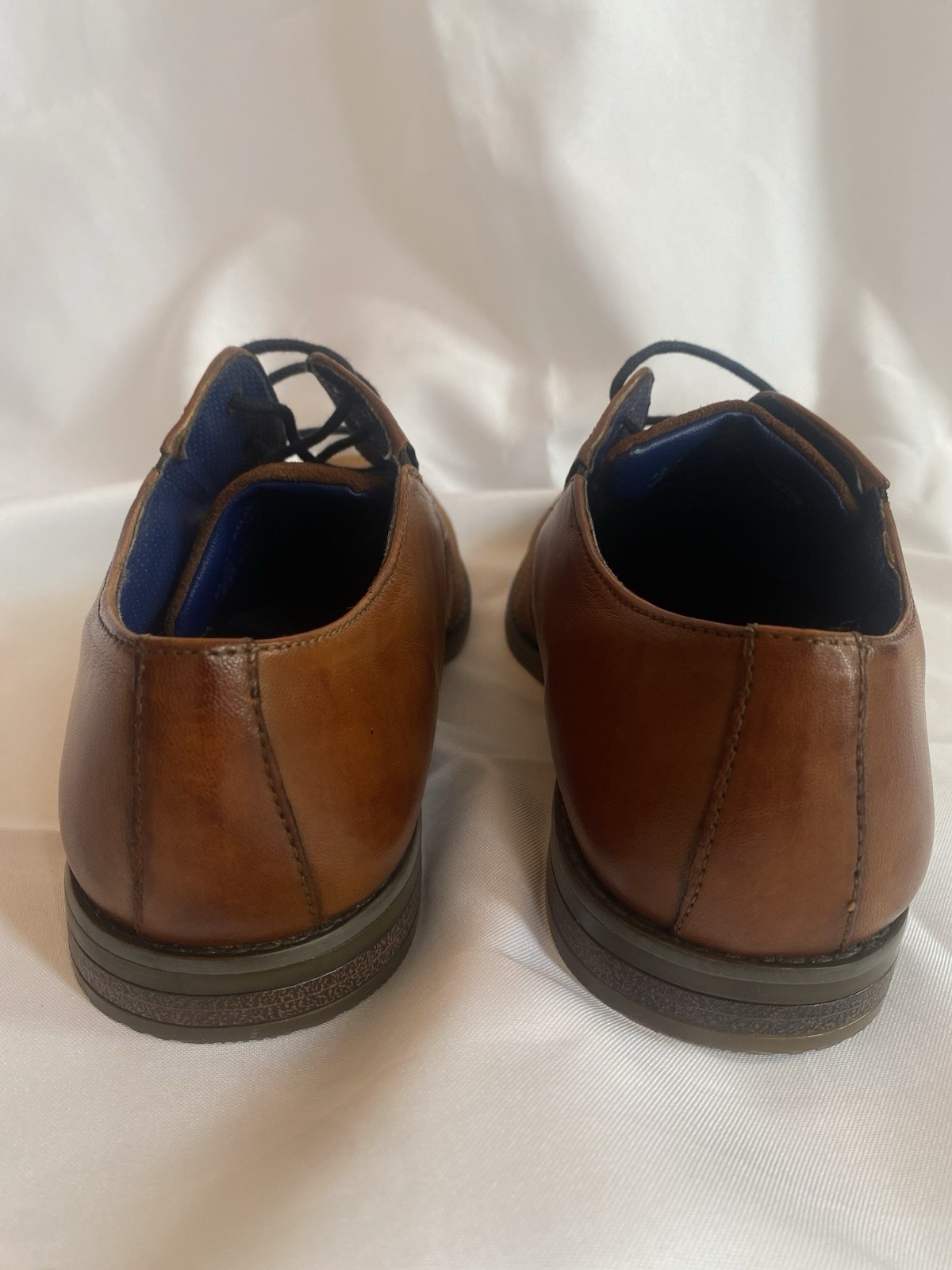 Bugatti Menello Mens Leather Dress Shoes 42 US 9 Cognac Brown Oxford Derby NIB