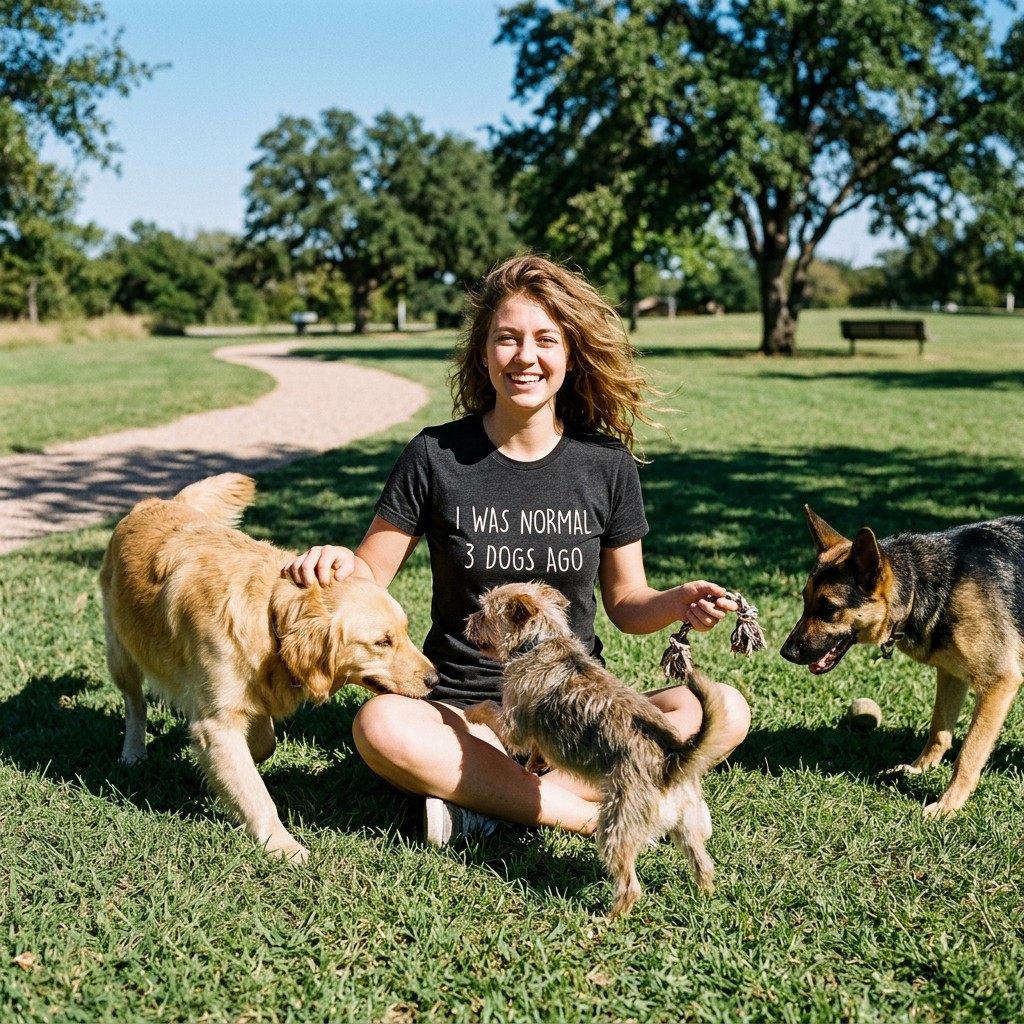 Womens I Was Normal 3 Dogs Ago T Shirt Funny Pet Puppy Lover Tee