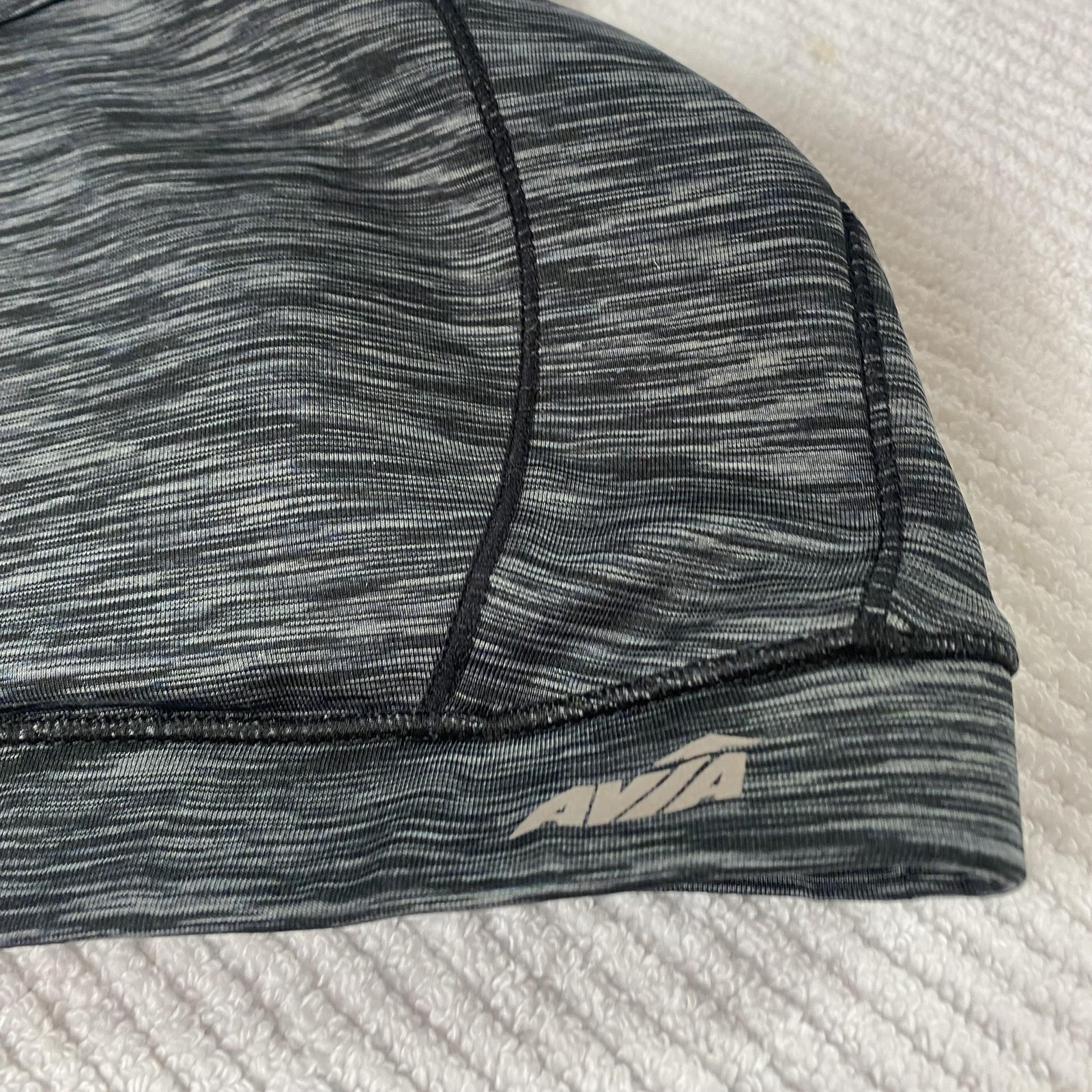 Avia Sports Bra Womens Large Gray Black Racerback Athletic Workout Yoga