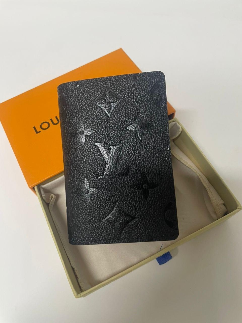 Louis Vuitton (LV) Pocket Organizer Black Monogram Shadow W/Bag & Box