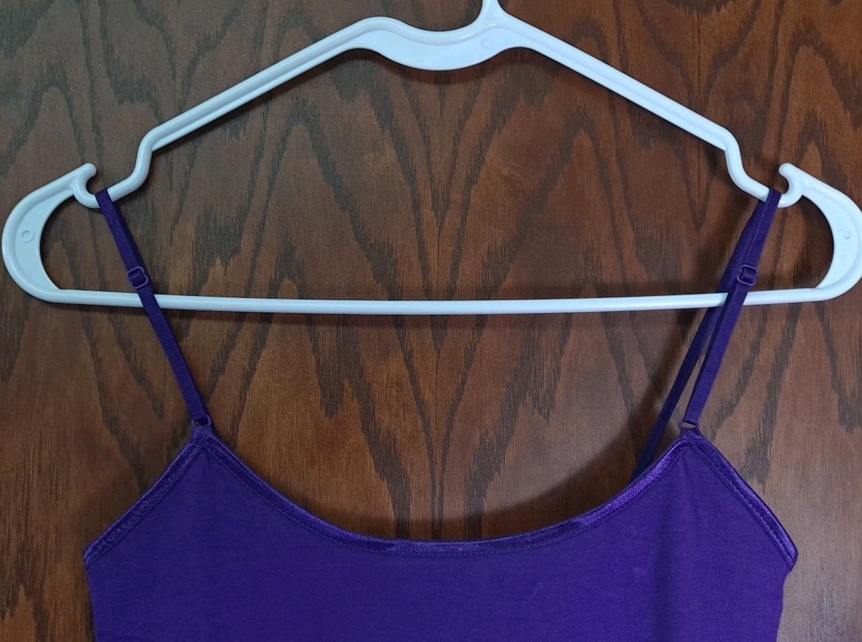 Bozzolo Tank Top Adjustable Spaghetti Strap Cami Purple Size Small