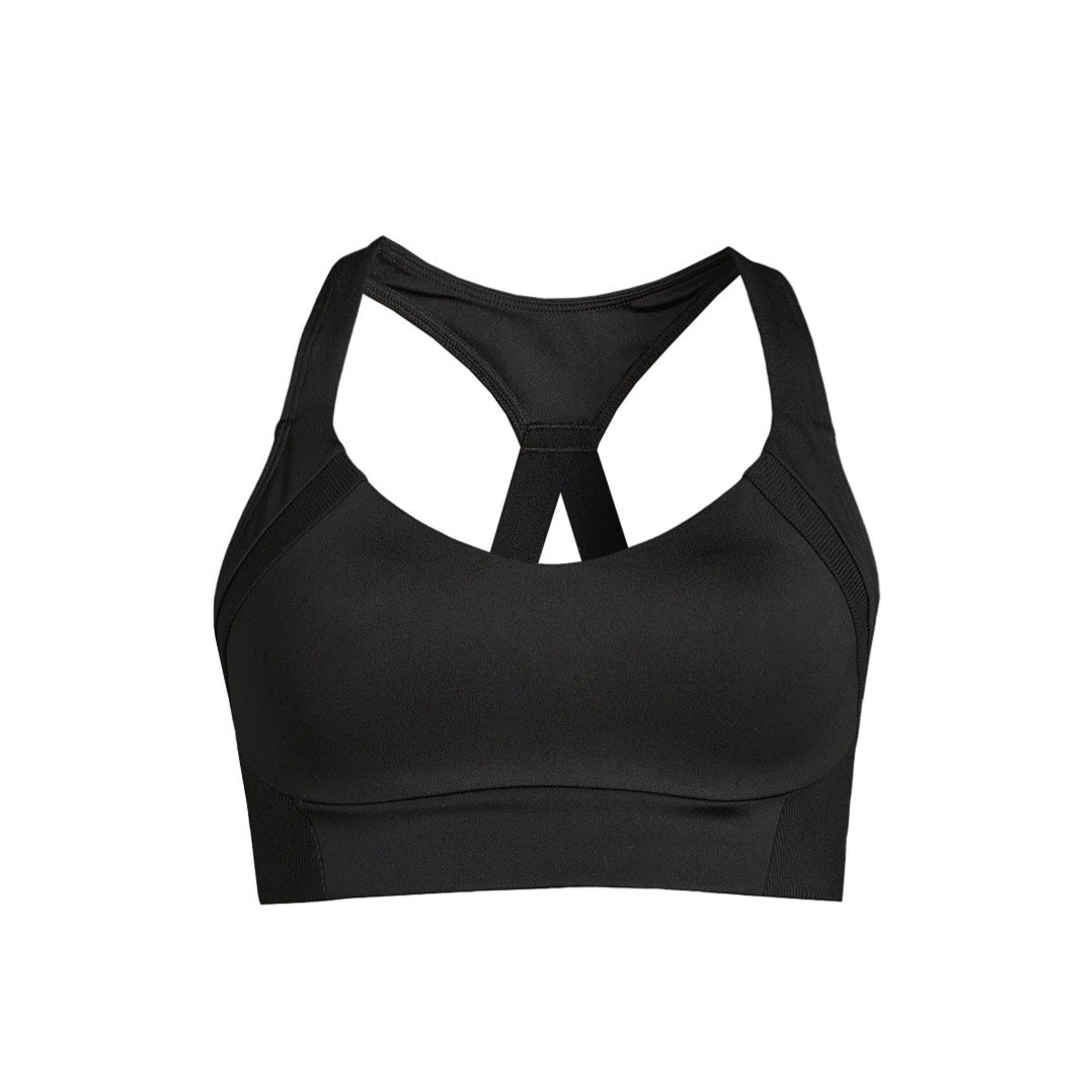 Avia Split Racerback Black Sports Bra Athletic Adjustable Straps Women’s Medium